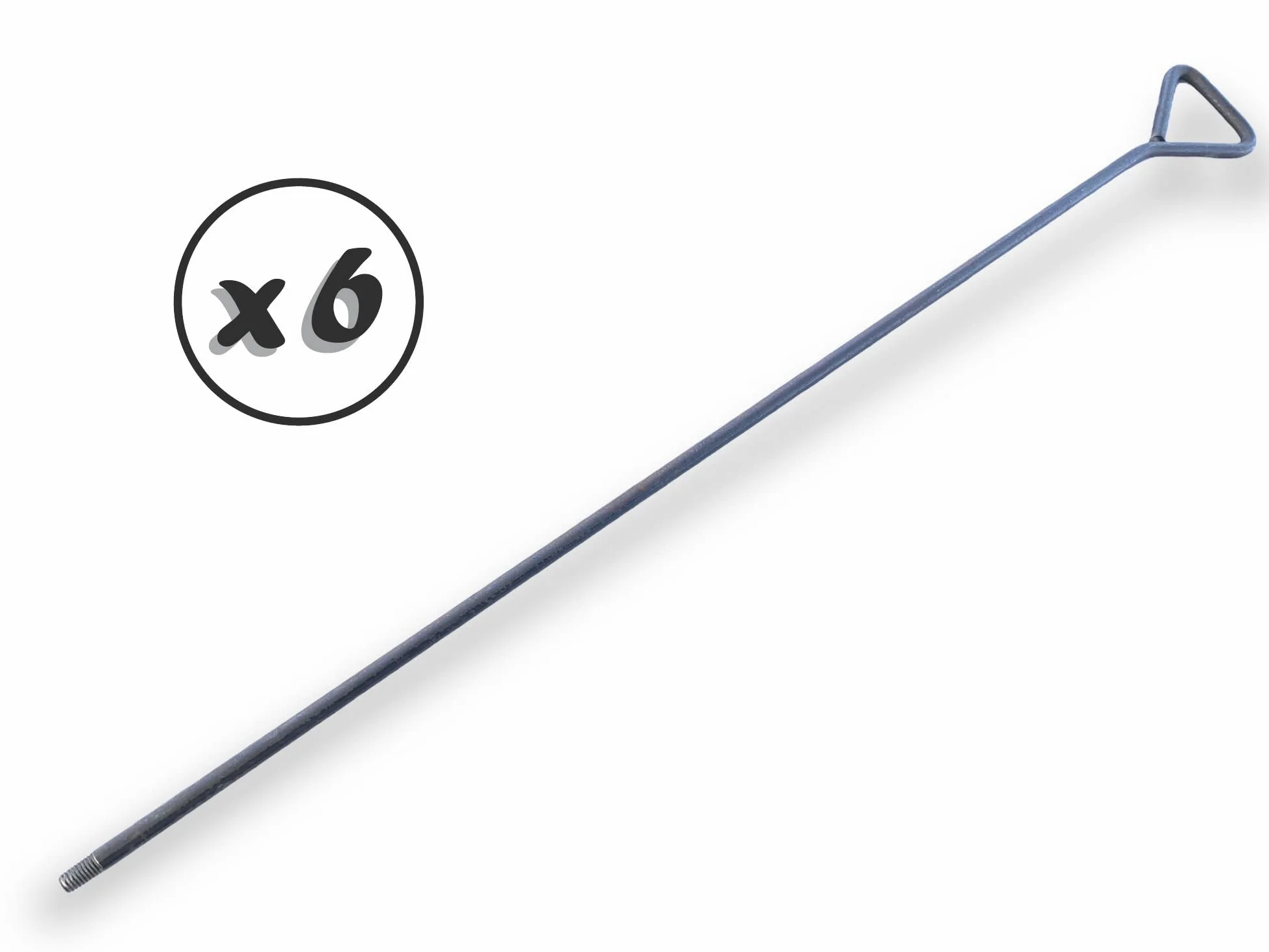 Zestaw 6 okrągłych prętów stalowych 100 cm do szczotki rurowej Kibros | Złączka gwintowana M12*175 męska | Kibros 4TMMx6