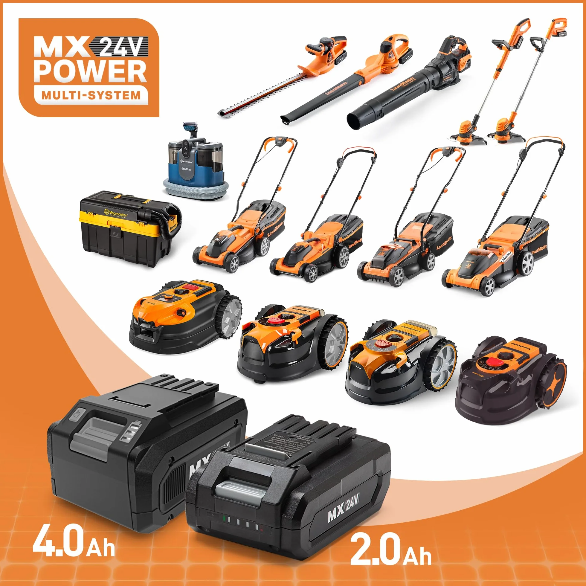 LawnMaster VBRM18AMID4R robot koszący bez kabla ograniczającego 800㎡ 4 Ah nawigacja optyczna
