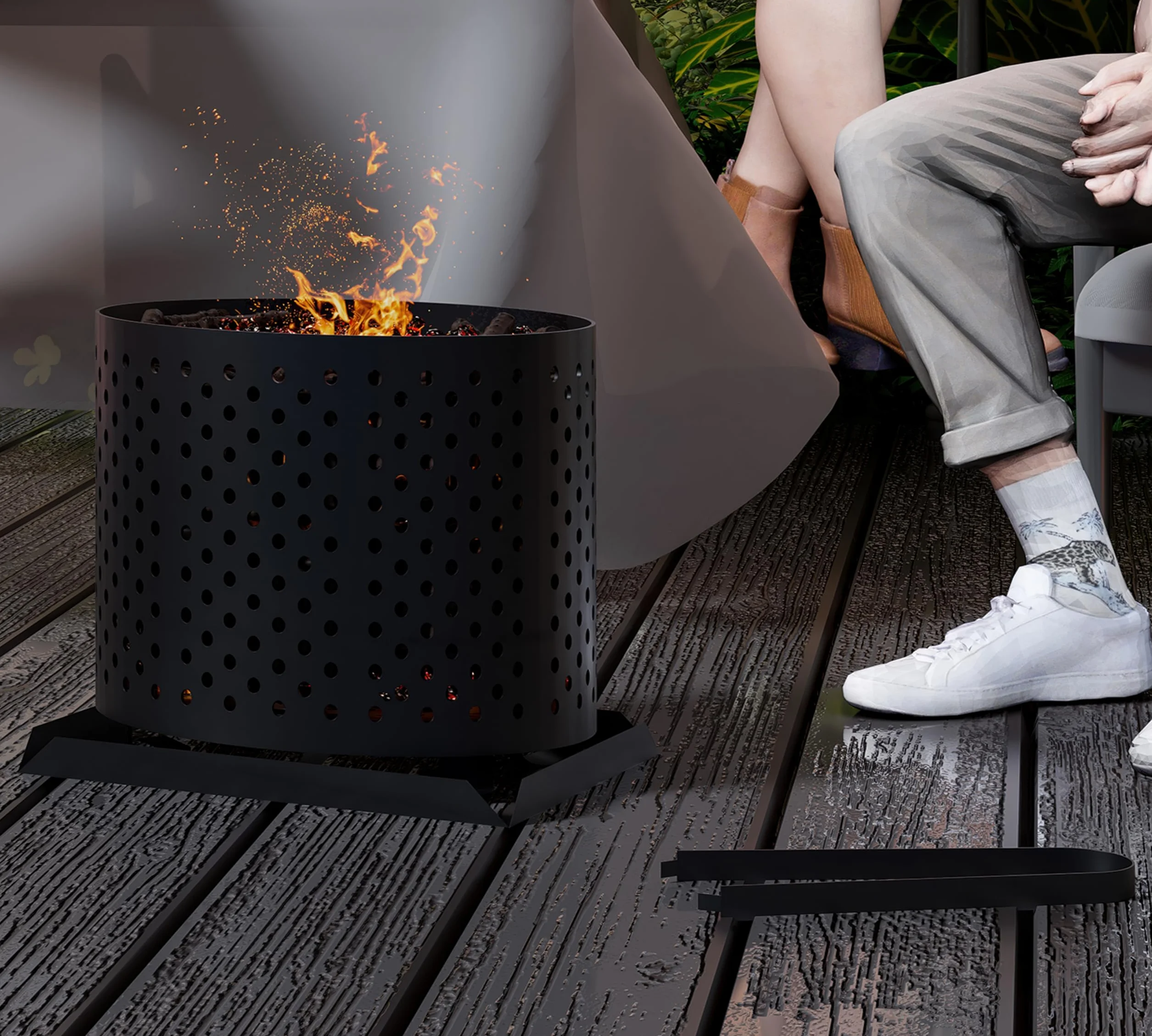 Kingson Kosz na pellet do kominka stalowy palnik 24x17x22 cm