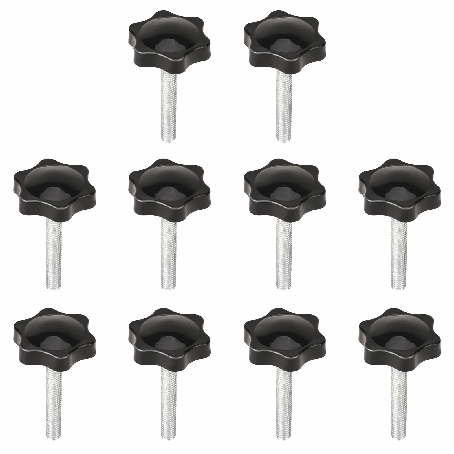 10 sztuk śrub z uchwytem gwiazdowym, M6 x 40 mm, śruba radełkowana, śruby z uchwytem, śruba gwiazdowa, gwint gałka zaciskowa, nakrętka motylkowa, śruba z łbem gwiazdowym, do obrabiarek, maszyn, 10