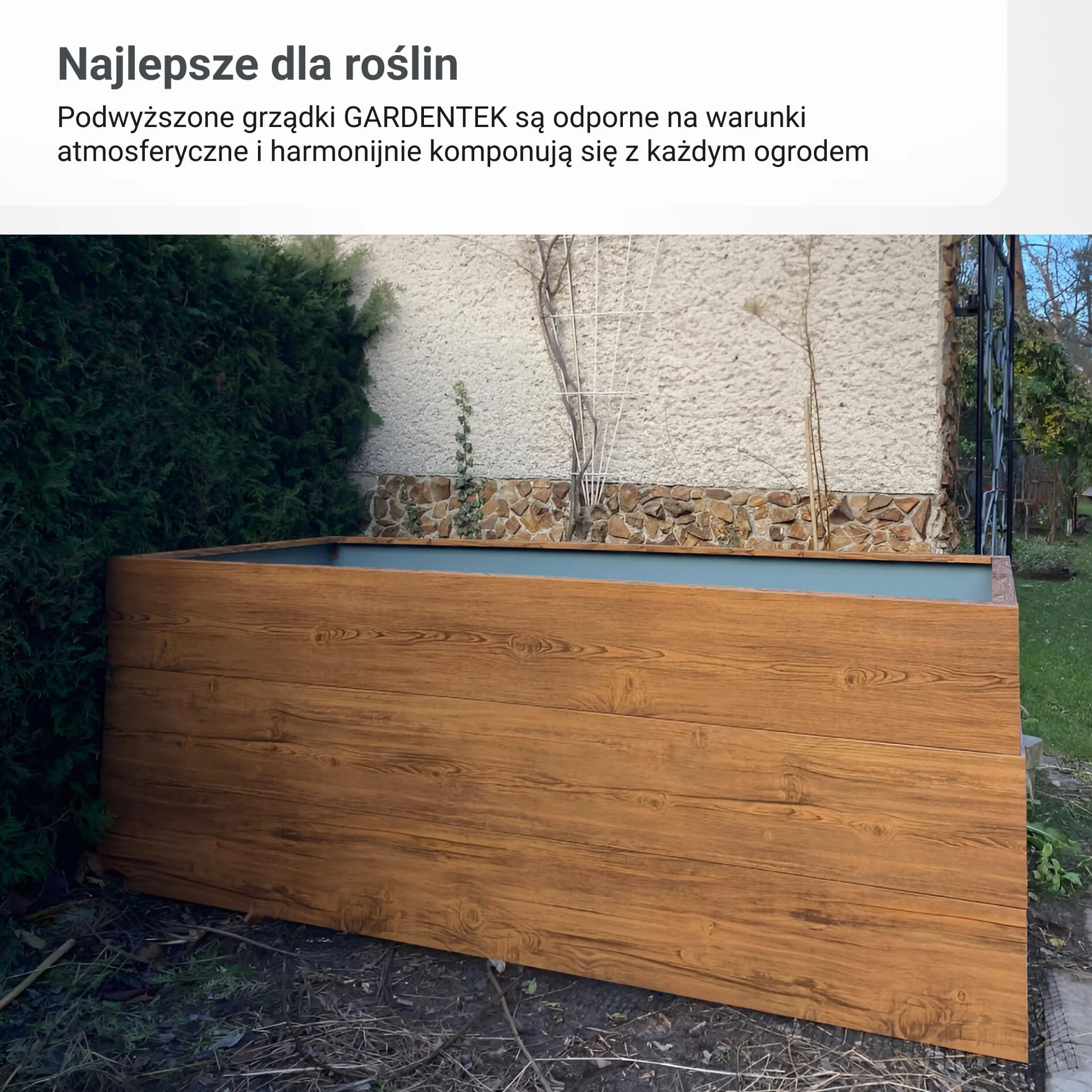 Podwyższona grządka ogrodowa 200x100x63 cm stal powlekana polimerem odporna na warunki atmosferyczne