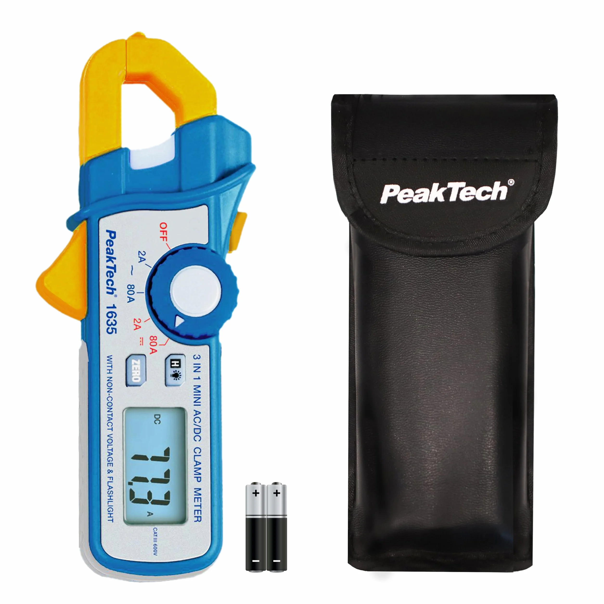 PeakTech P 1635 - Miernik cęgowy prądu/cęgowy prądu upływu ~ 2400 zliczeń ~ 2/80 A AC/DC