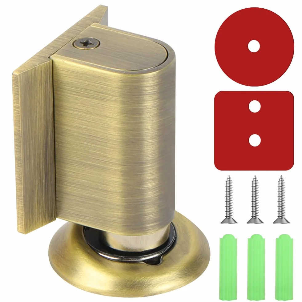 Magnetyczny ogranicznik do drzwi, magnetyczny zaczep do drzwi ze stali nierdzewnej, wytrzymałe, bez wiercenia, z samoprzylepnymi, mechaniczne, ciche ograniczniki podłogowe do patio, domu, biura