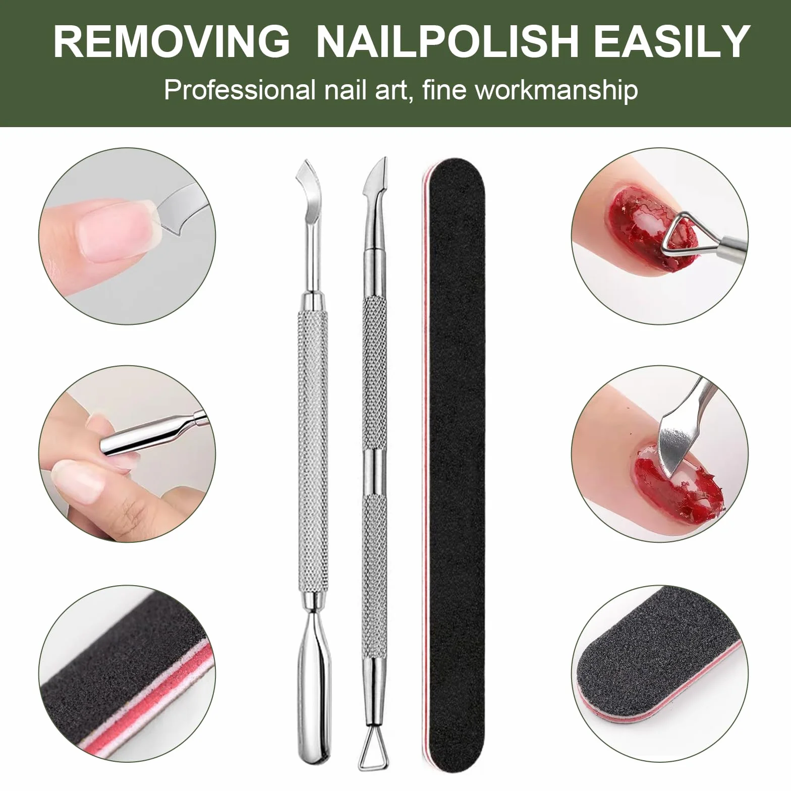 2 sztuki zmywacza do paznokci, 15 ml, zmywacz żelowy do paznokci, zmywacz żelu, usuwanie i bezproblemowe usuwanie w ciągu 3-5 minut, zmywacz do paznokci (zielony)