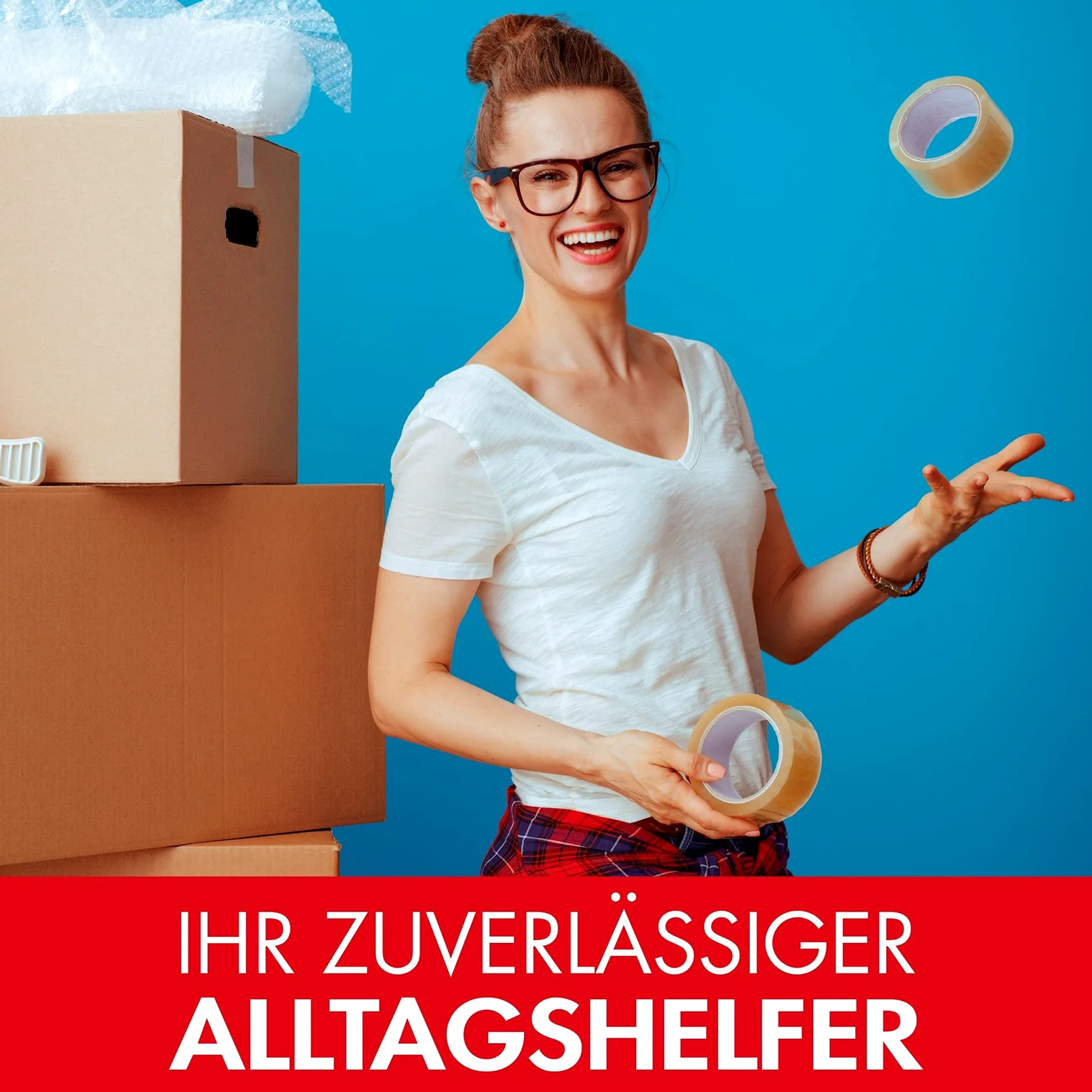 LILENO HOME Taśma klejąca brązowa 50 mm x 66 m [72 rolki] cicho rozwija się – taśma klejąca do pakowania w kolorze brązowym – szeroka taśma do pakowania w zestawie – brązowa taśma do pakowania w