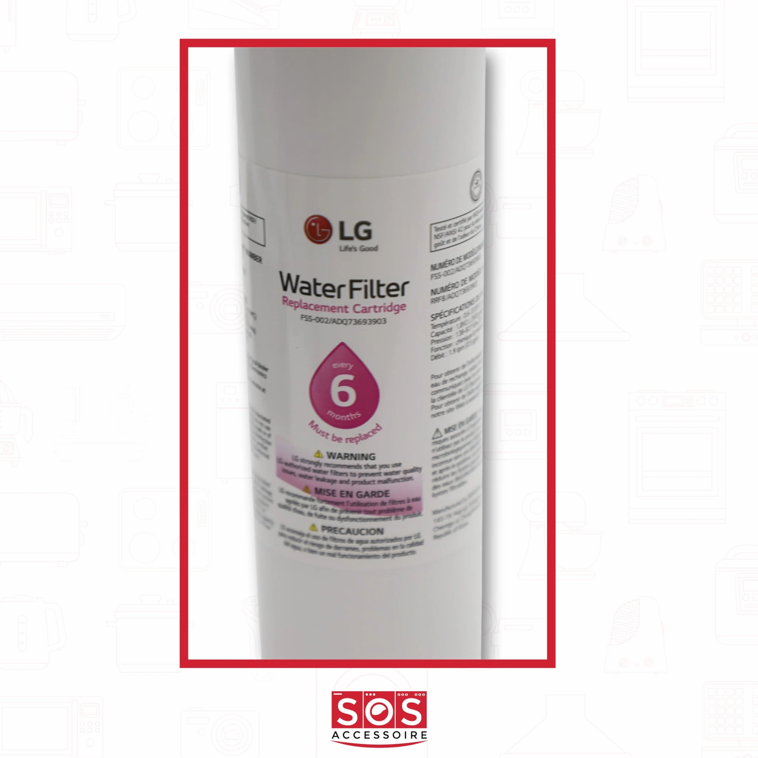 Lg Fridge Water Filter 5231JA2010B LG 2010B Wkład Filtrujący, Biały, 1 szt.