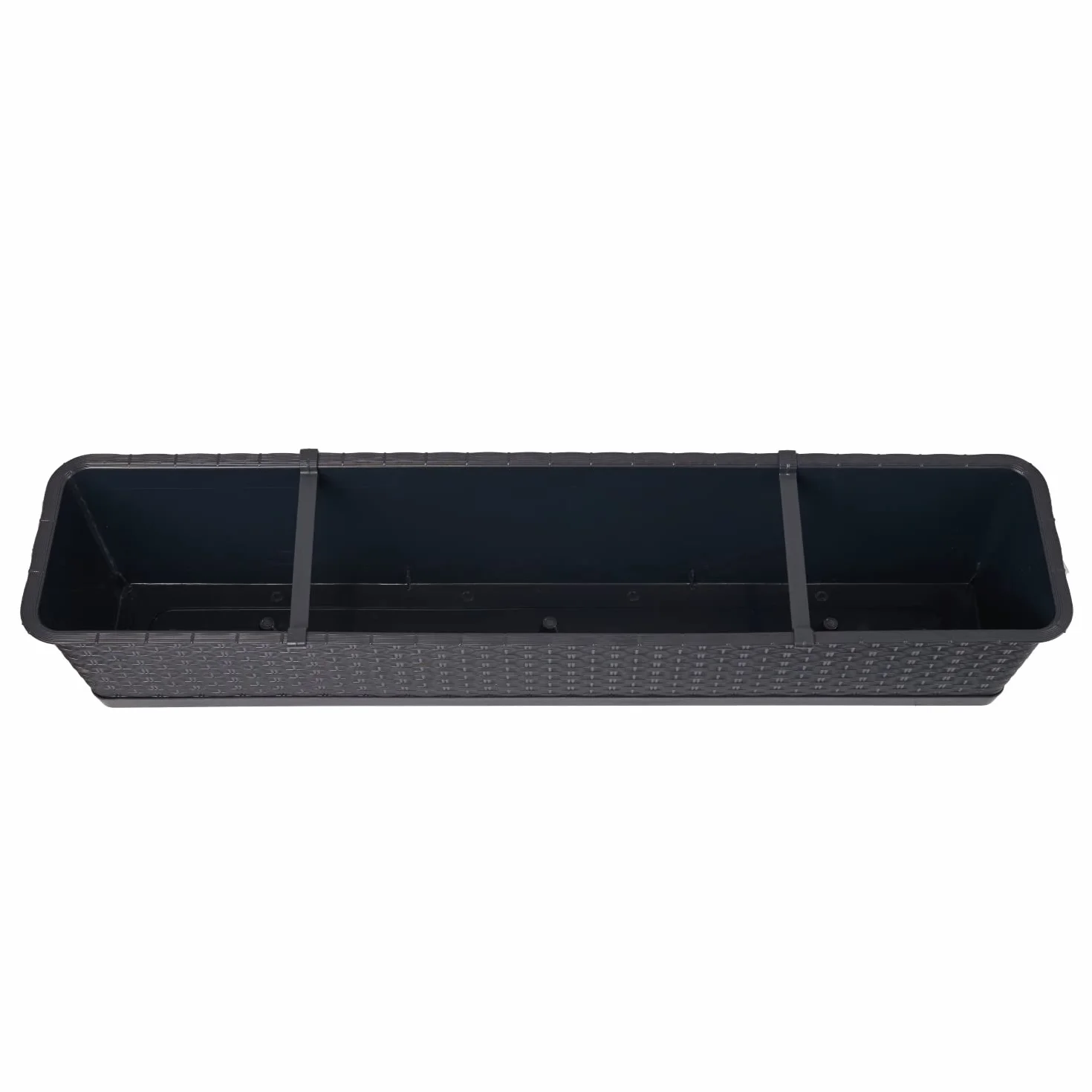 Tymar Skrzynka na kwiaty balkonowa rattanowa 70 cm antracytowa 2 sztuki