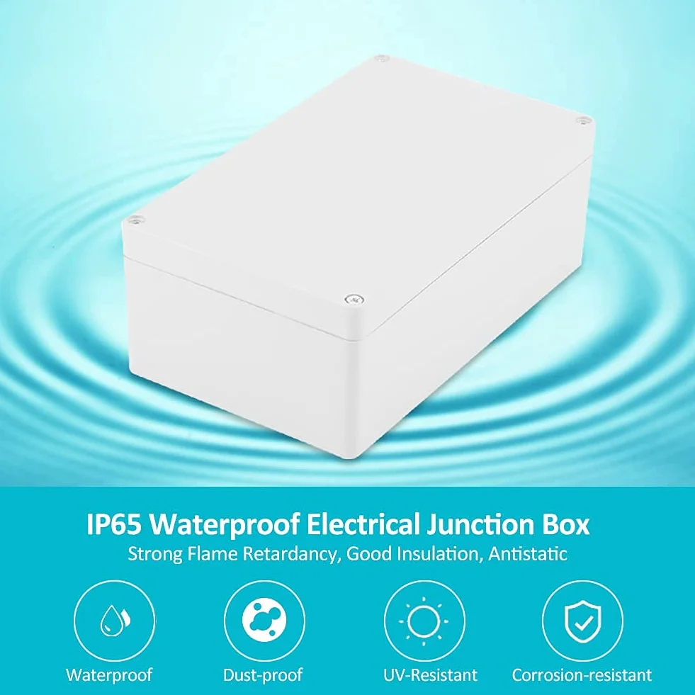 Skrzynka przyłączeniowa elektryczna wodoodporna IP65 obudowa przyłączeniowa zewnętrzna z tworzywa ABS Zewnętrzna skrzynka przyłączeniowa do obudowy projektowej (200 x 120 x 75 mm)