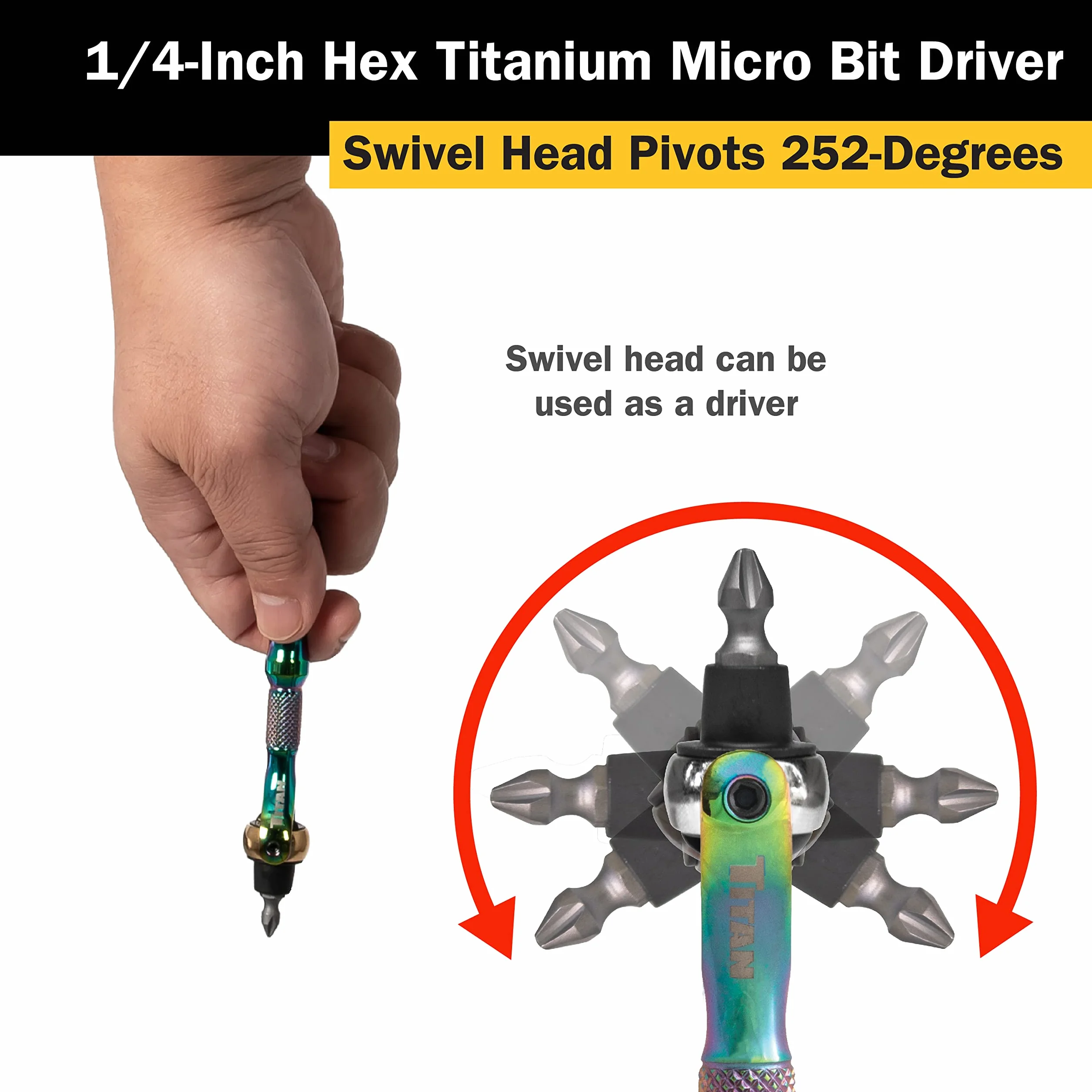 Titan - 1/10.2 cm Tytanowa głowica obrotowa Micro Bit Drive (11327)