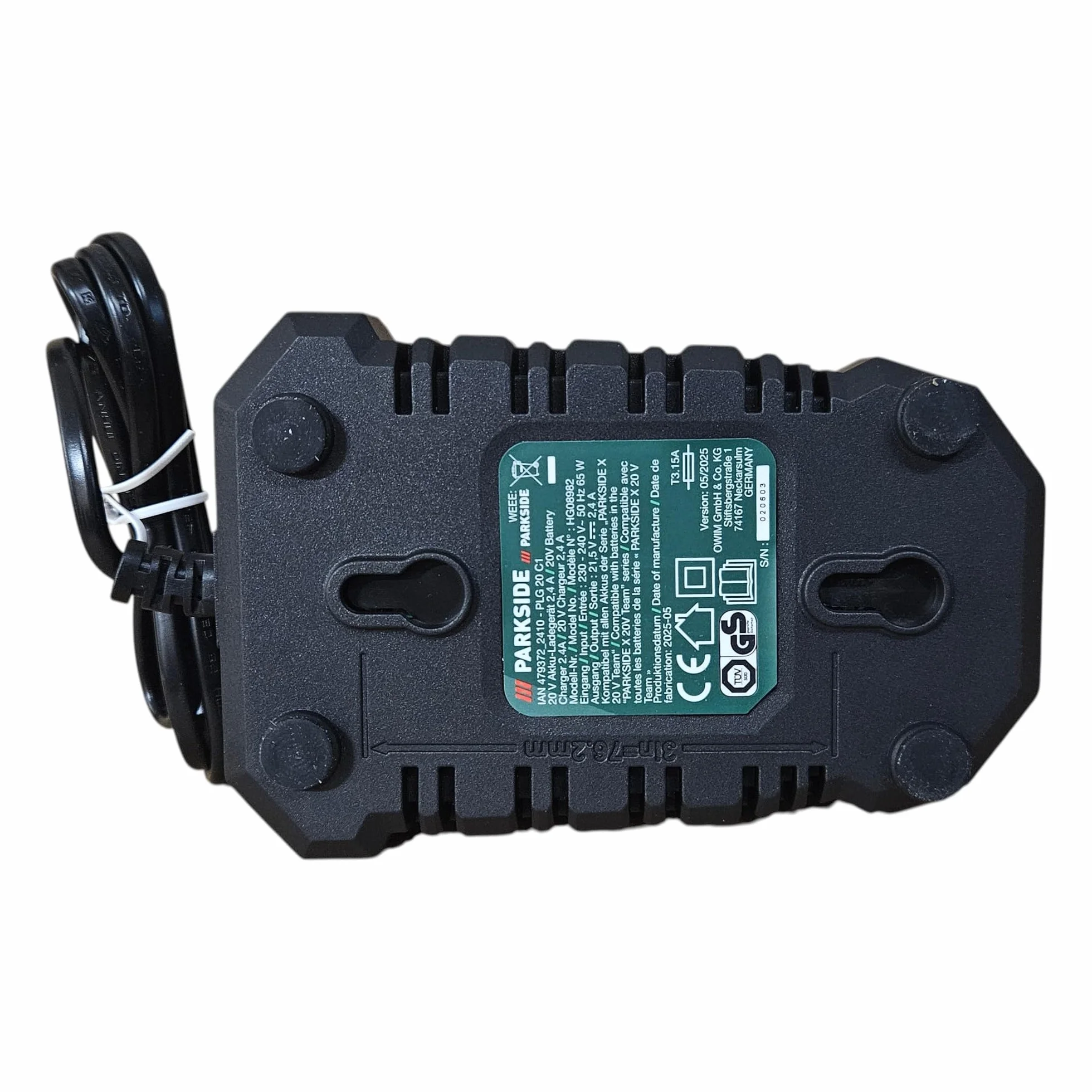 Parkside - PLG 20 A1 - Ładowarka kompatybilna z X20V Team - 65 W