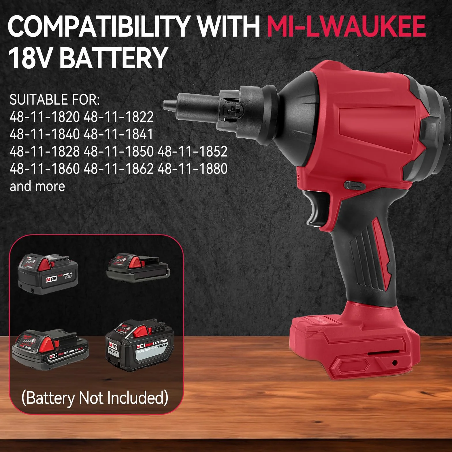 Milwaukee bezprzewodowa dmuchawa 18 V 1000 W 40000 obr./min 8 dysz LED