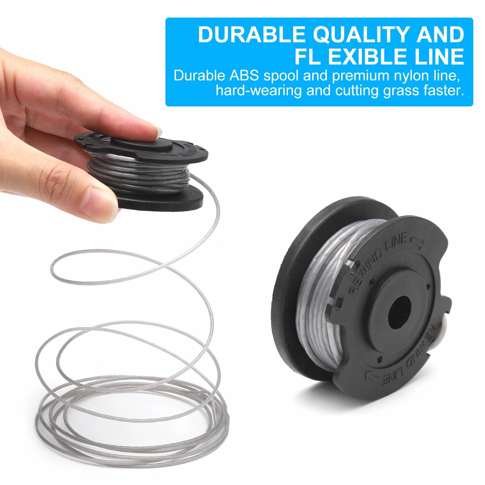 6 sztuk szpul z żyłką do podkaszarki zamiennych na Bosch, szpula 1,65mm F016800569/F016800385, nylonowa szpula do podkaszarki z 2 sztuk osłon szpuli, do akumulatorowych podkaszarek