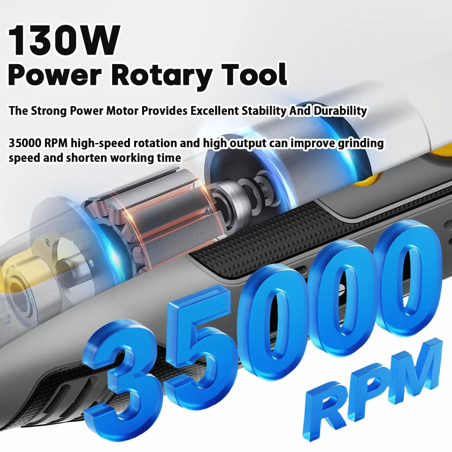 Enventor Mini Wielofunkcyjne narzędzie 130W, zestaw narzędzi obrotowych z 206 akcesoriami, 6 regulowanymi prędkościami, 10 000–35000 obr./min, do grawerowania, szlifowania i polerowania
