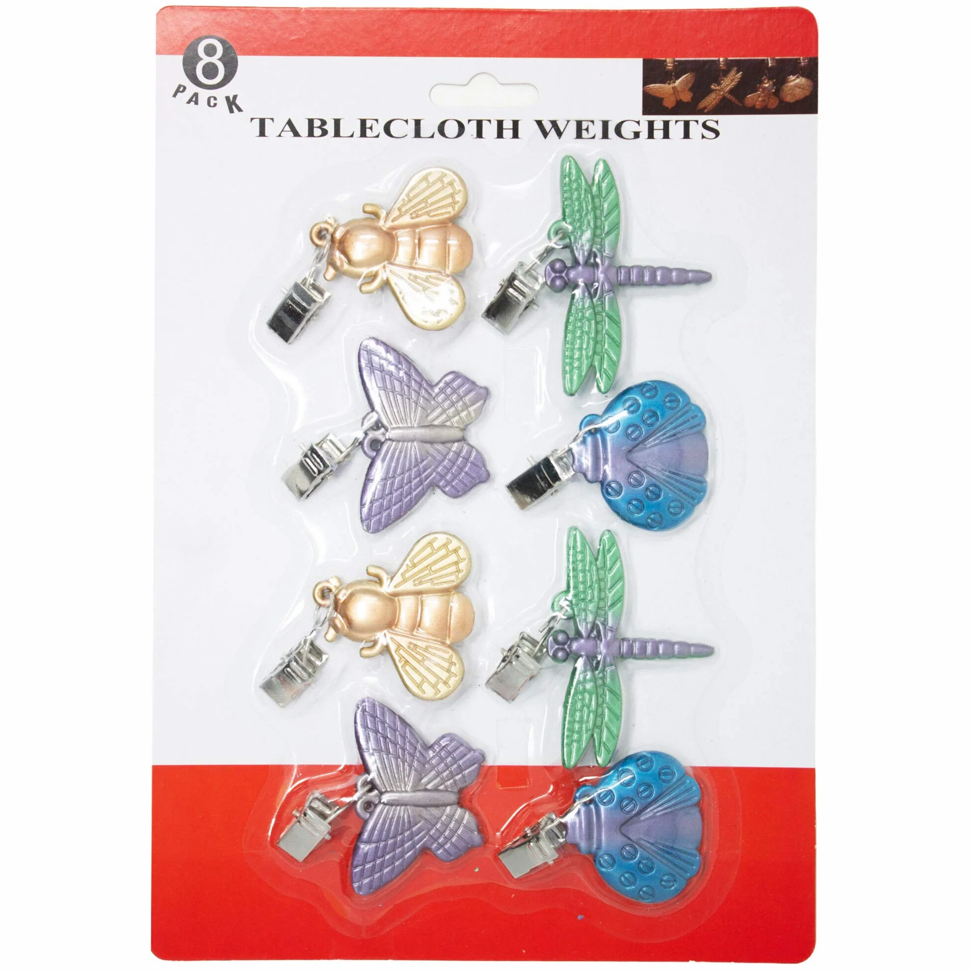 Obciążniki do obrusu motyl kolorowe z klamrą metalowe 6,5 x 5,5 cm 40 g
