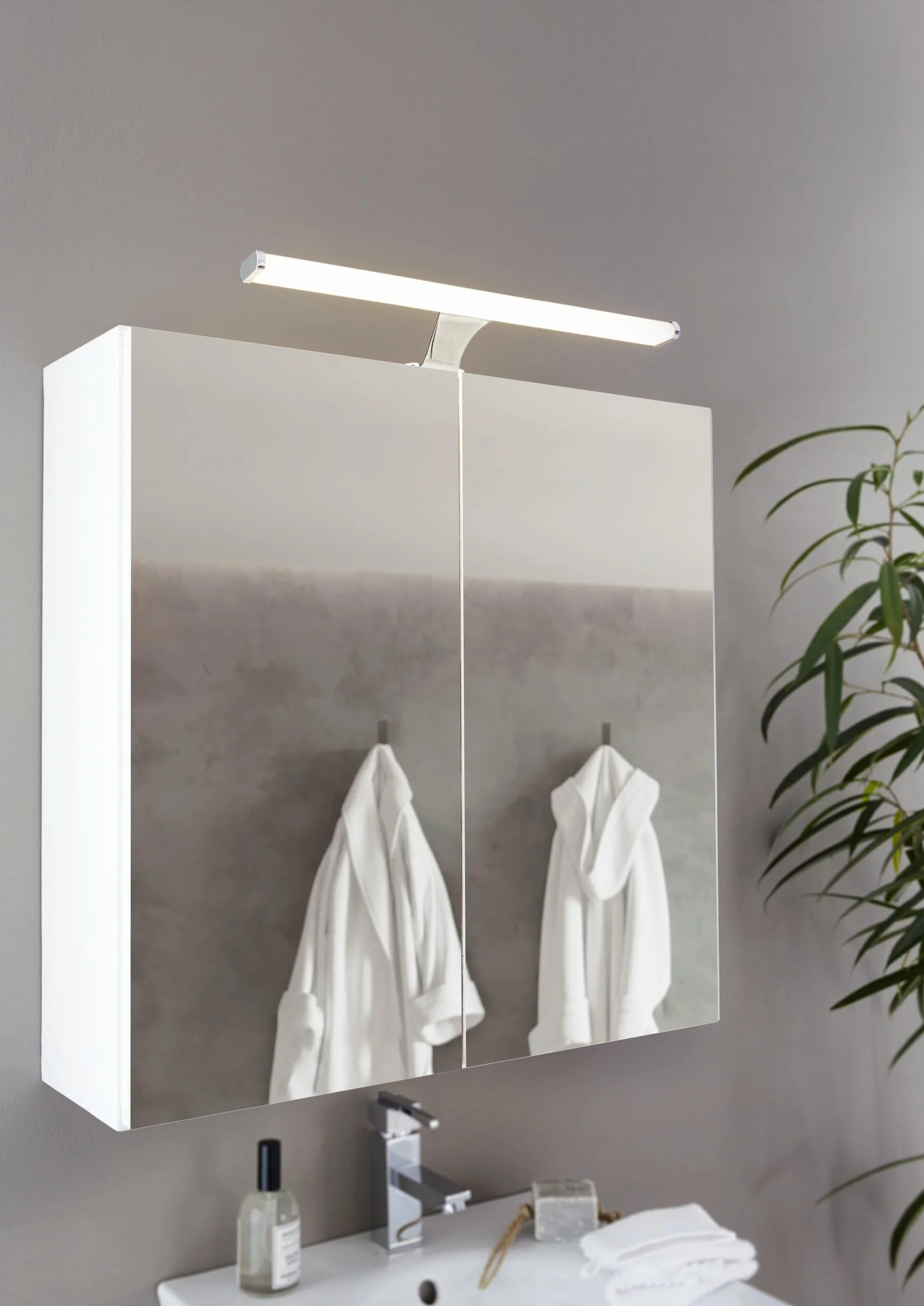 EGLO Lampa LED Do Lustra Vinchio - 1-Punktowa Ze Stali i Tworzywa Sztucznego, Łazienkowa, Chrom/Biała, Do Wilgotnych Pomieszczeń, IP 44, L 40 cm