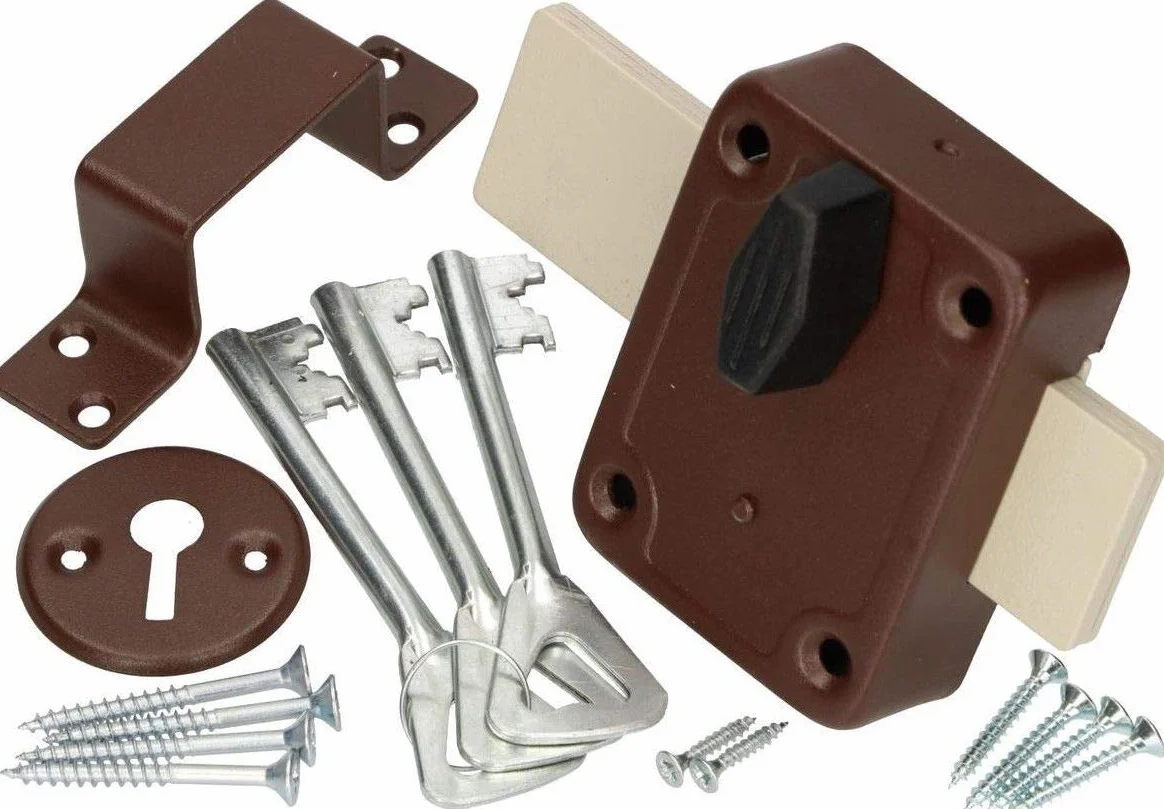 KOTARBAU Zamek przykręcany 140 mm zamek skrzynkowy dodatkowy zamek do drzwi z kluczem zamek do drzwi zamek garażowy zamek bramy brązowy top