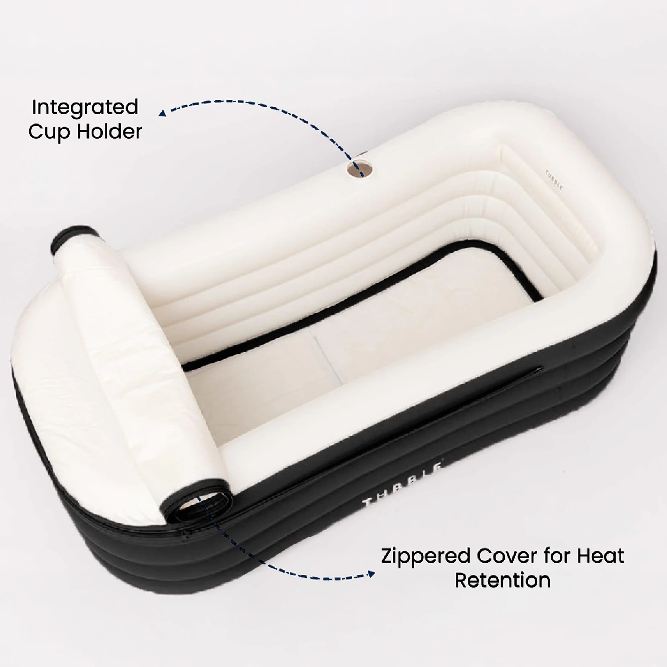 Tubble® Cuzi Nadmuchiwana Wanna z Hydromasażem 255L Black Onyx - Składane Spa dla Dorosłych, Do Użytku Wewnętrznego i Zewnętrznego, Całoroczne Użytkowanie, Relaksujący Masaż Bąbelkowy
