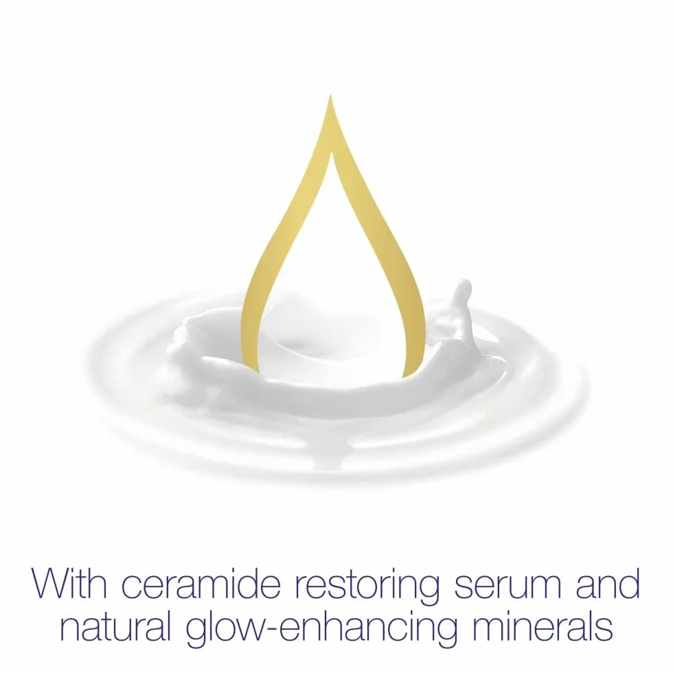 Dove Rozjaśniający krem nawilżający do ciała + promienny połysk z serum przywraca naturalne minerały i minerały do wszystkich rodzajów skóry, 400 ml