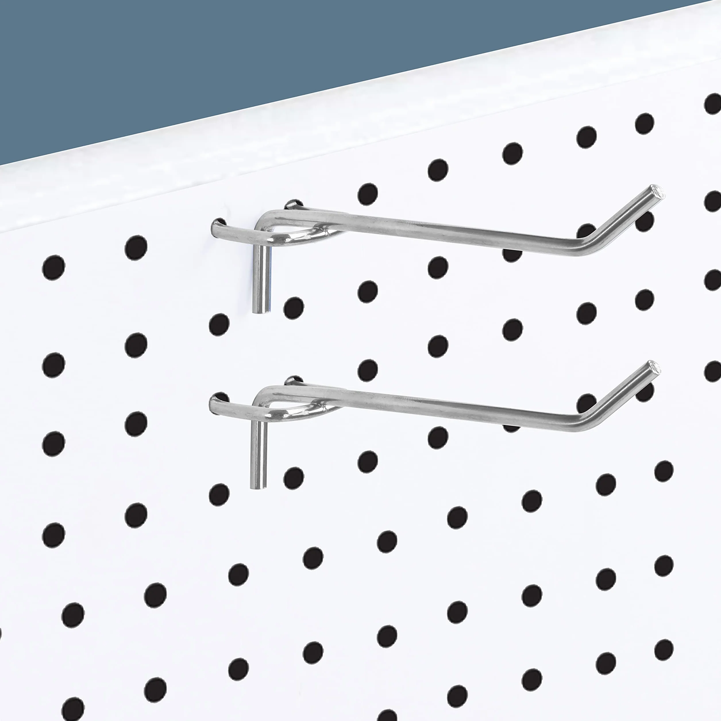 Belle Vous 50 sztuk pojedynczych stalowych haczyków do tablic pegboardowych - 10,5 cm / 4,13 cala - wytrzymały metalowy uchwyt ścienny - hak tablicowy do organizowania warsztatów garażowych i regałów