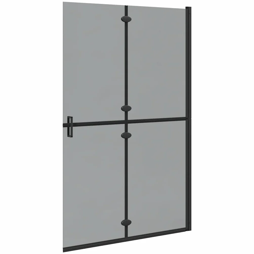 Ścianka prysznicowa Walk-In czarna z aluminium i szkła hartowanego, 120 x 6,5 x 190 cm, składana, z ochroną przed pryskaniem i ścianką działową, do łazienki, na mokro