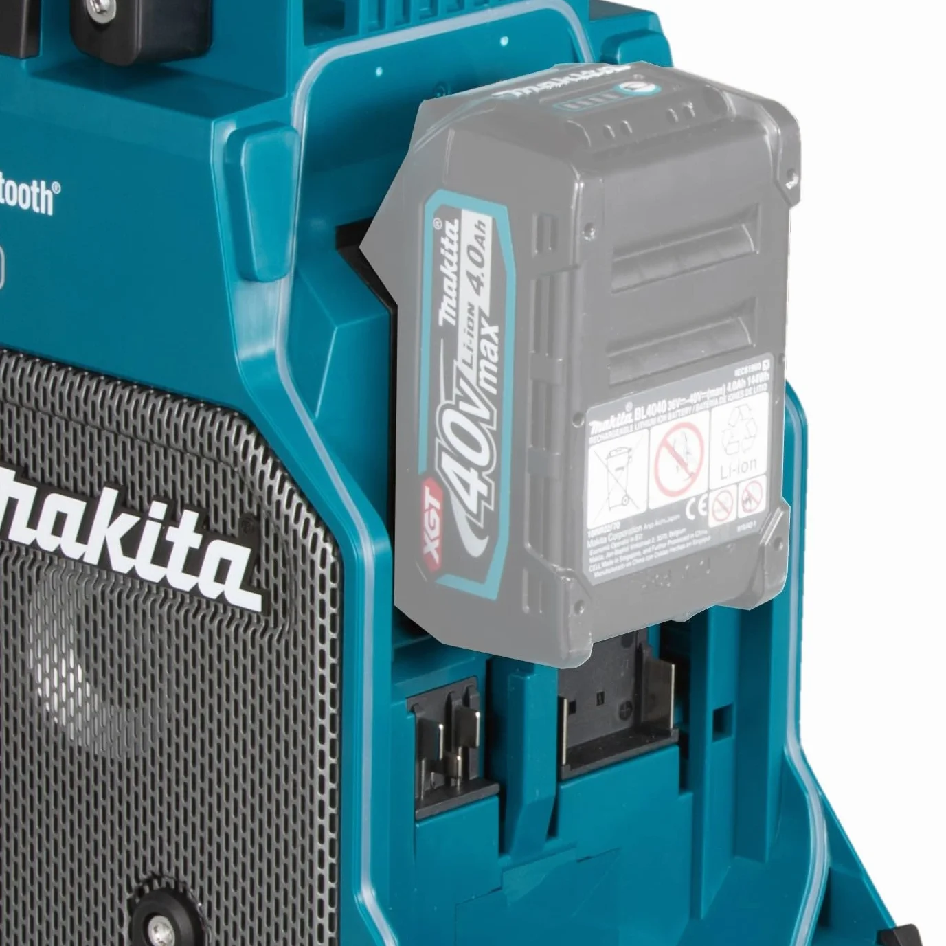 Makita MR007GZ akumulatorowe radio budowlane 18 V-40 V maks. (bez akumulatora, bez ładowarki), petrol