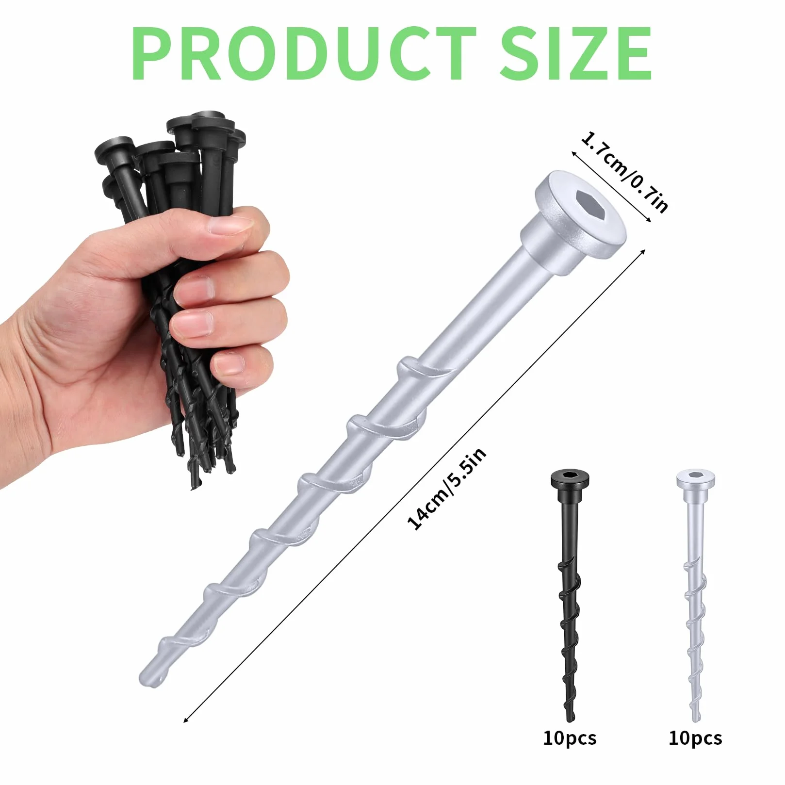 Zestaw 20 Śrub Uziemiających 14 cm do Stacji Ładującej Kosiarki, Kompatybilne, Narzędzia Ogranicnicze