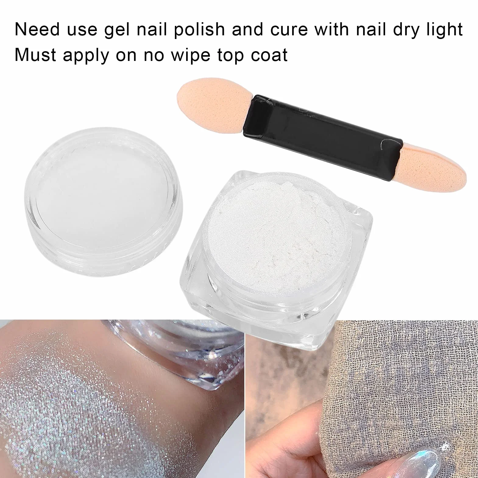 Mirror Effect Chrome Powder, drobny proszek Chrome Nail Art Powder do użytku domowego dla technika paznokci
