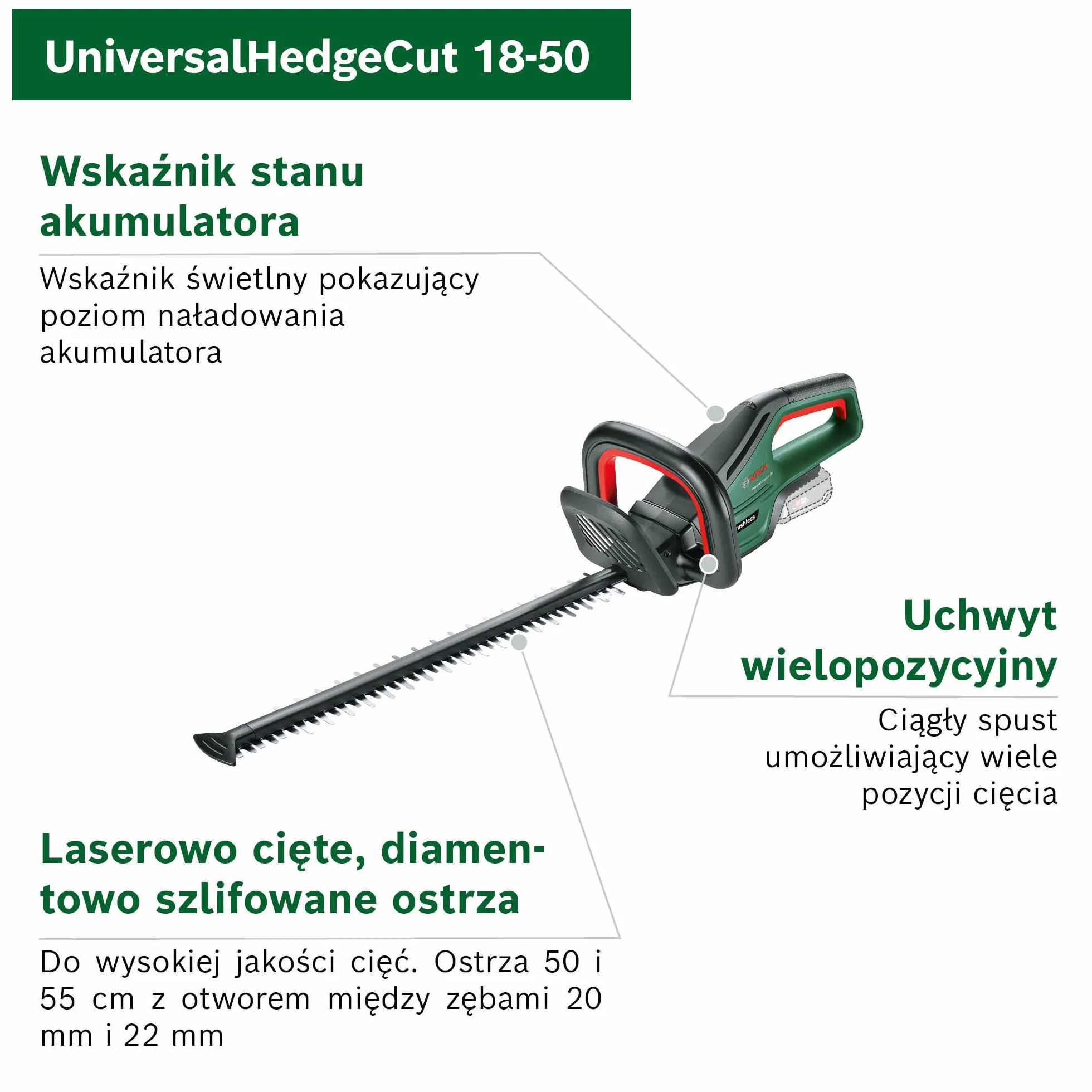 Bosch UniversalHedgeCut 18V-50 Sekator akumulatorowy 50 cm 18V