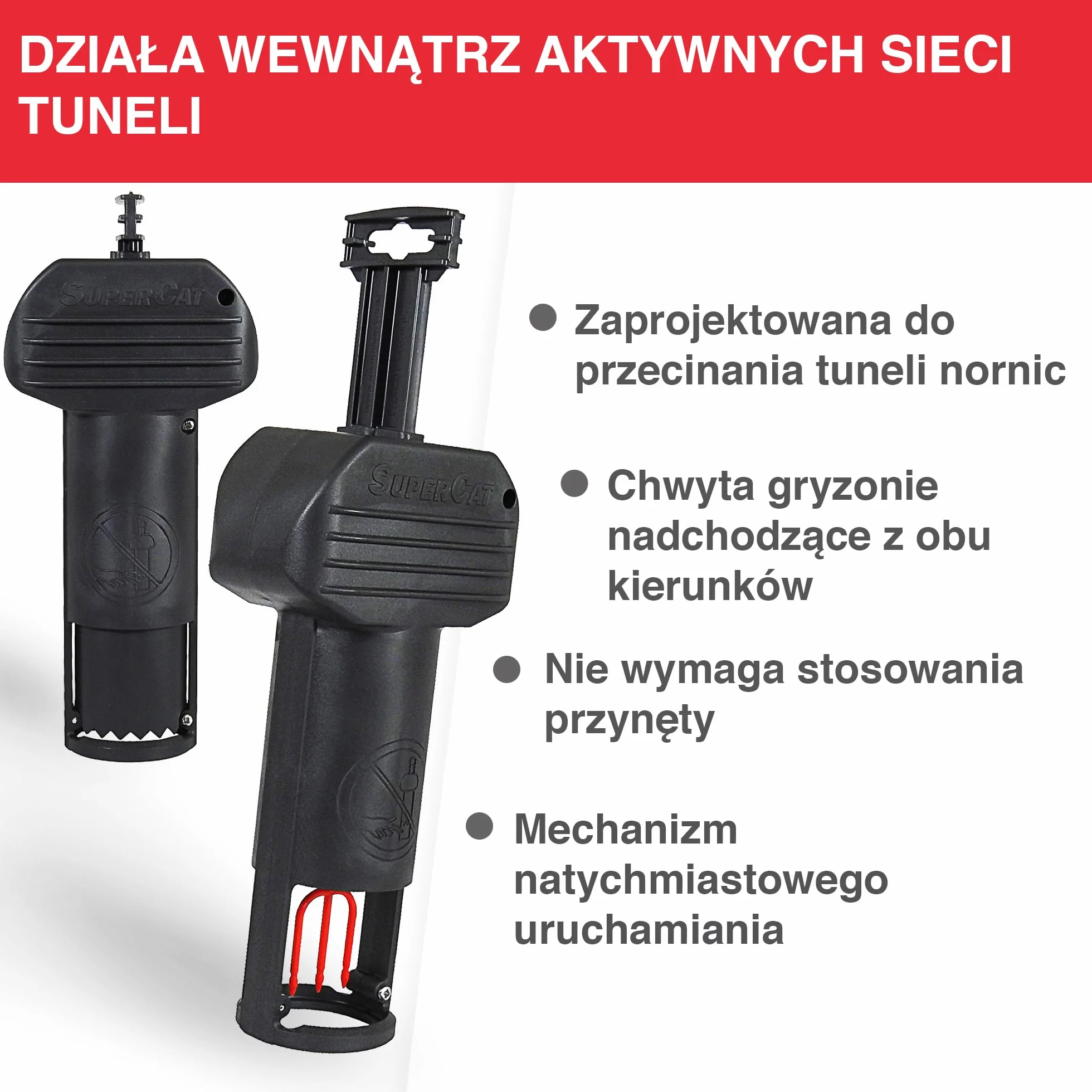 SWISSINNO Pułapka na Nornice PRO SuperCat – Tunelowa Zatrzaskowa, Wielokrotnego Użytku, 1 Sztuka