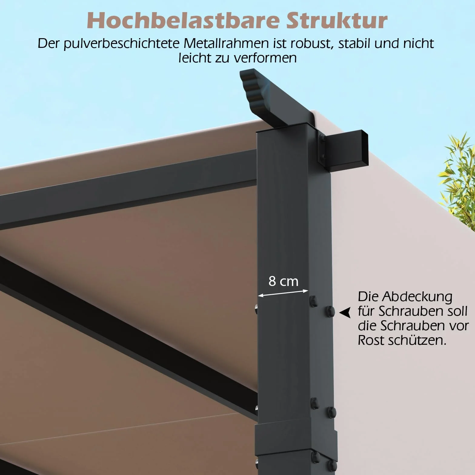 COSTWAY Pergola 3,05 x 3,05 m z regulowanymi dachami wodoszczelna metalowe kolumny