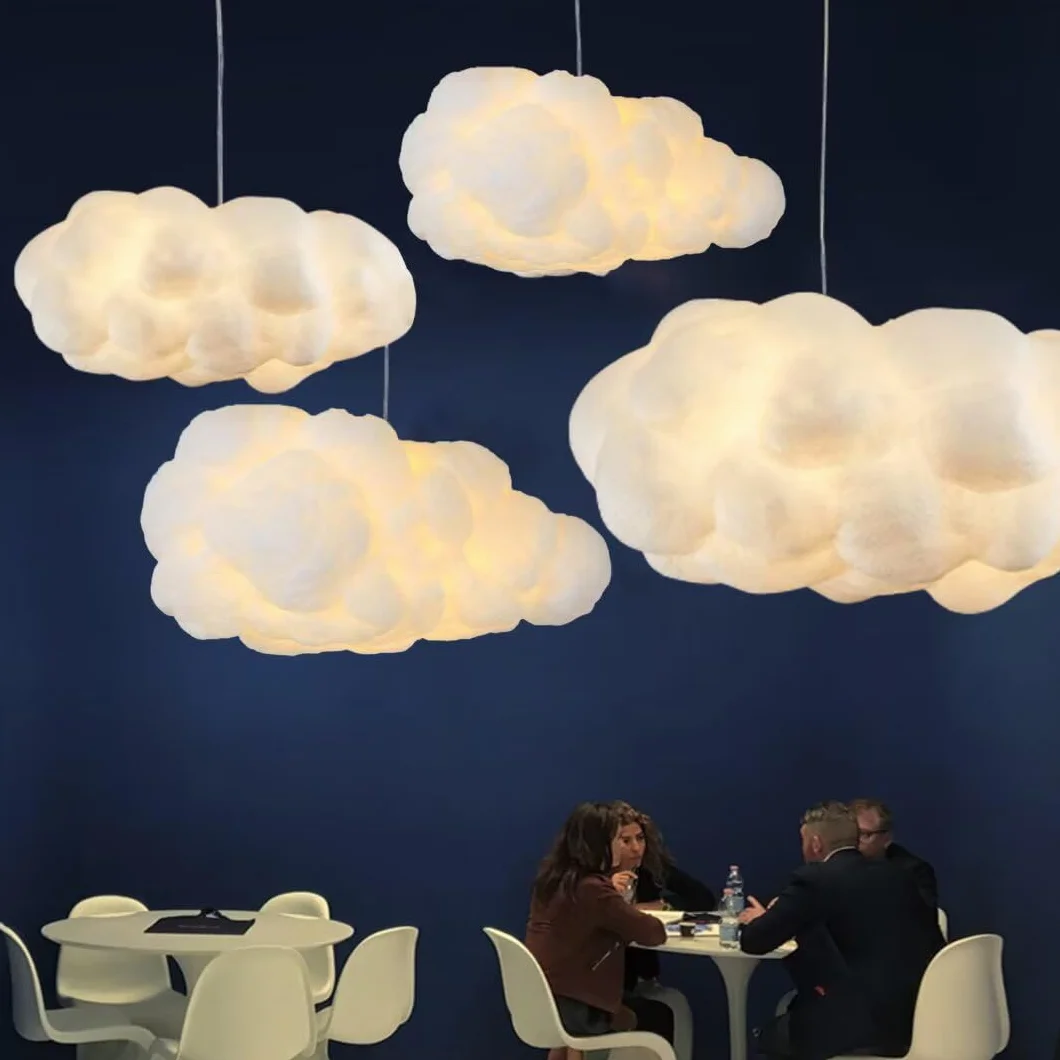 Symulacja chmura wisząca lampa kreatywna bawełniana chmura żyrandol pływająca chmura lampa sufitowa dekoracyjna chmura lampa sufitowa wisząca chmura światło do sypialni, jadalni, korytarza