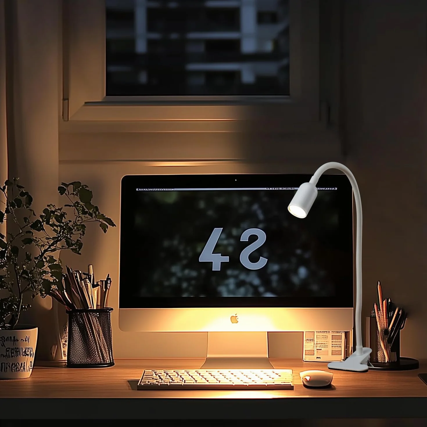 da LIGHT Lampa do czytania łóżka, zaciskowa, z zaciskiem LED, 3 temperatury barwowe, ściemniana lampa zaciskowa, lampka stołowa USB z kablem, biała, do nauki, czytania, pracy