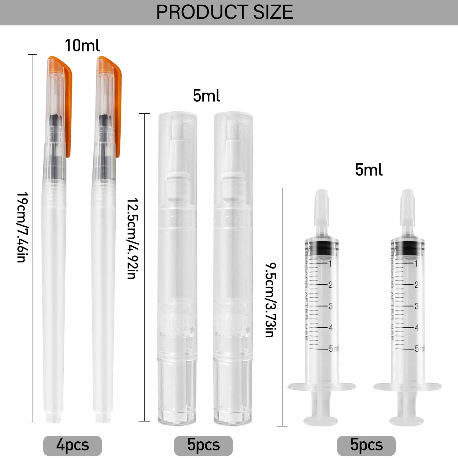 VINEST 9 x 5/10 ml aplikator pióra, możliwość ponownego napełnienia farby do ścian, mebli, pióra do malowania z pędzlami do drapania, z strzykawką do wygodnego wstrzyknięcia farby