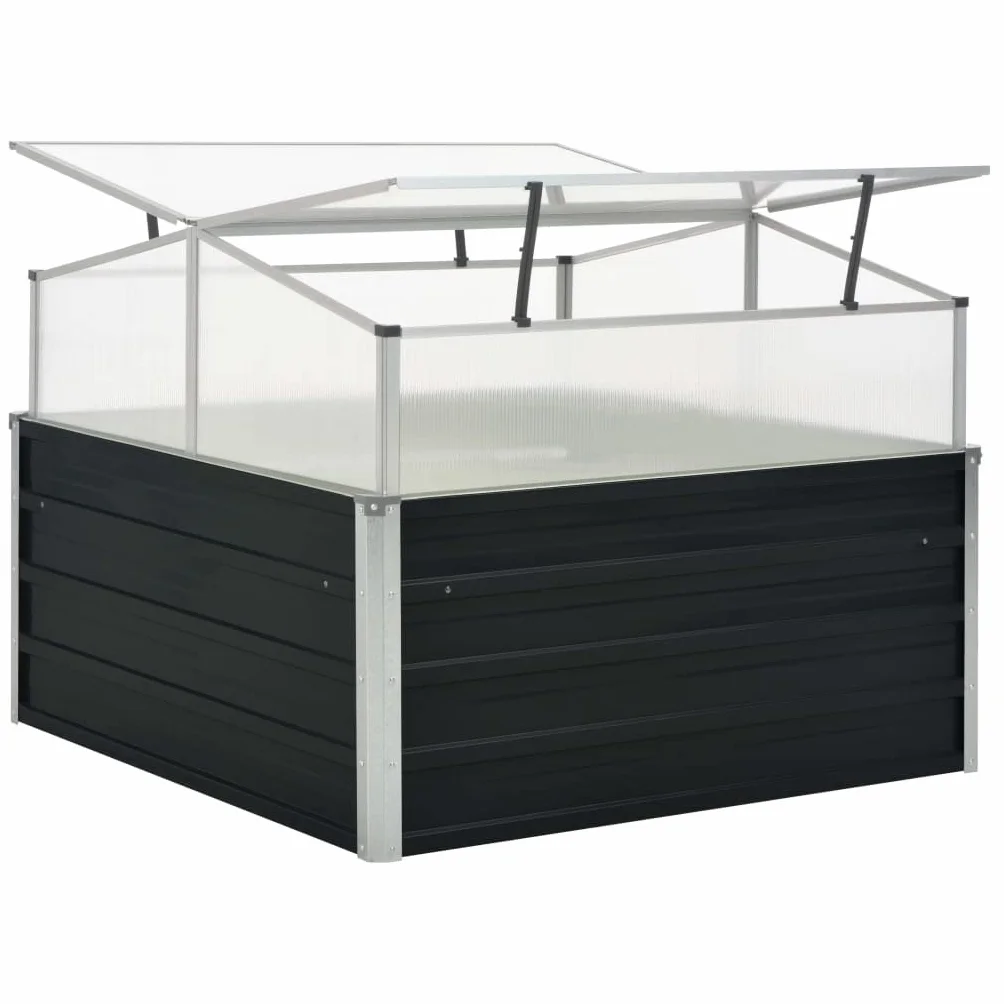 vidaXL Inspekt antracytowy 100 x 100 x 77 cm stal galwanizowana