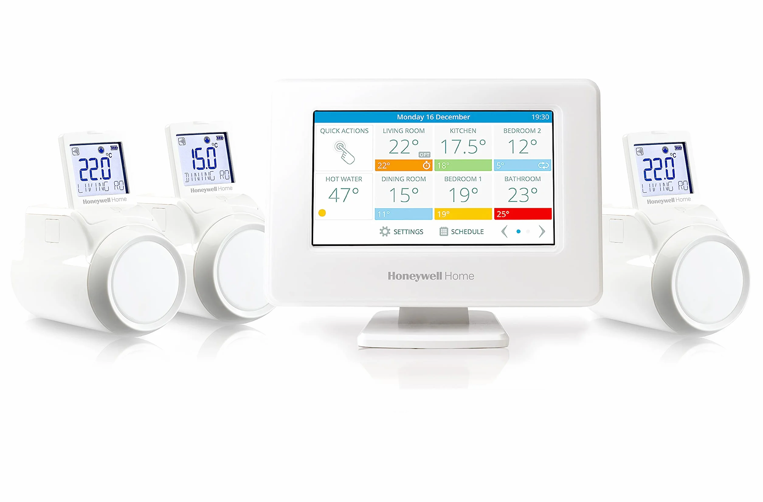 Honeywell Home THR99C3103 Evohome Wi-Fi Smartc termostat z 3 bezprzewodowymi głowicami termostatycznymi