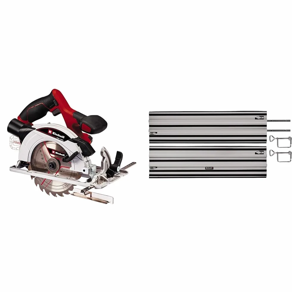 Einhell Akumulatorowa pilarka tarczowa TE-CS 18/165-1 Li-Solo Power X-Change & Einhell 4502118 Prowadnica do Pił Tarczowych Aluminium, 2 x 1000 mm