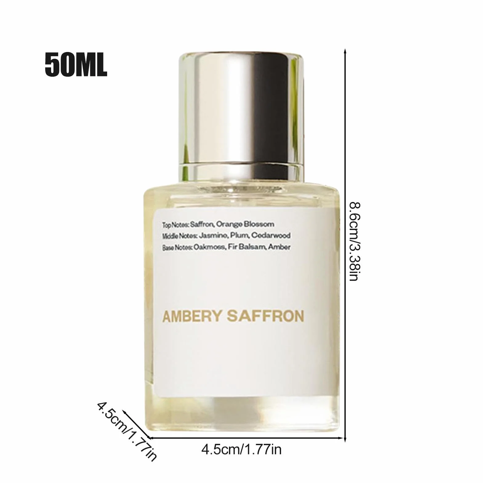 Bursztynowy szafran Par-fum, 50 ml, bursztynowe perfumy szafranowe, d?ugo utrzymuj?cy si? zapach w sprayu, uniseks, do w?osów i cia?a, dla kobiet i m??czyzn, perfumy zapachowe