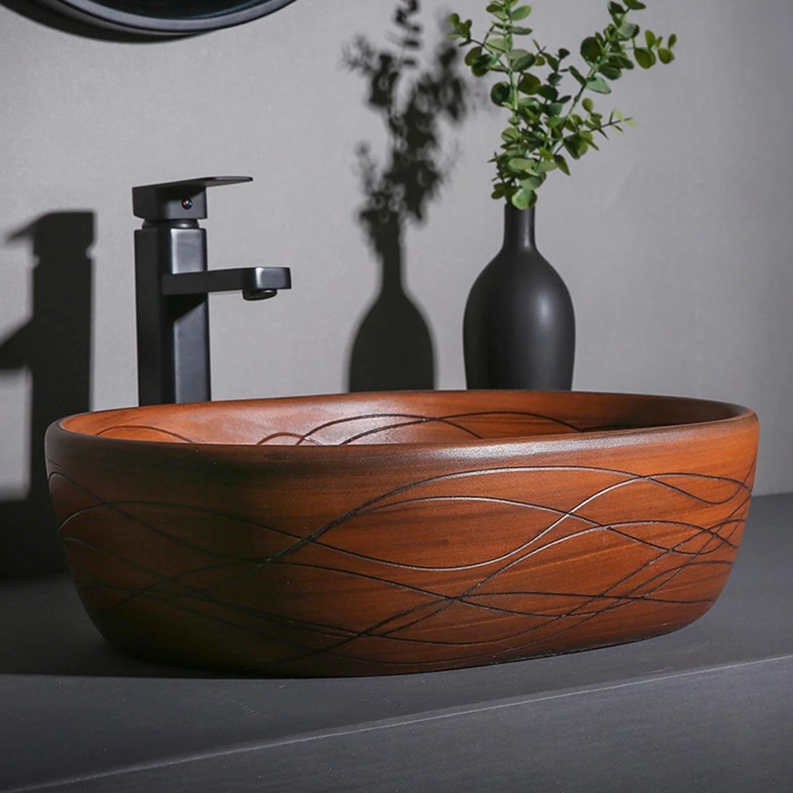 Zlewozmywaki łazienkowe owalne nad blatem porcelanowe ceramiczne naczynie łazienkowe naczynie łazienkowe umywalka umywalka artystyczna umywalka 47,5 cm x 34,8 cm x 13 cm wpuszczana umywalka