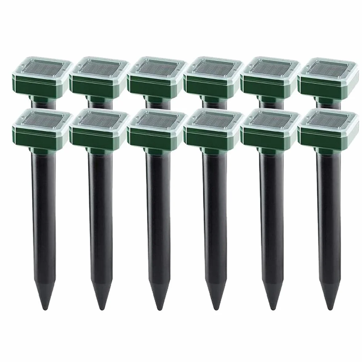 12 Packs Outdoor Solar Ultrasonic Vibration Repeller Snake Repeller Mole Electronic Snake Repeller for Yard Farm