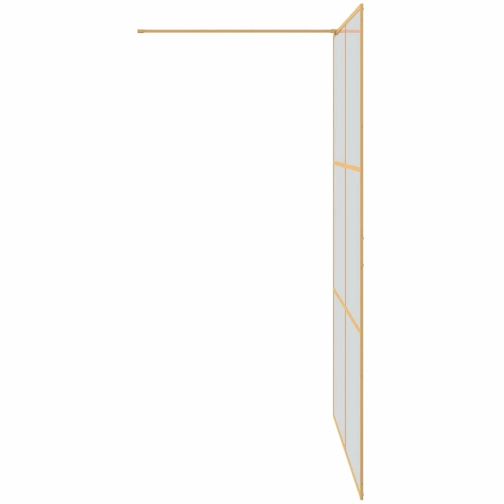 Walk-in ścianka prysznicowa złota, 140 x 195 cm, szkło hartowane, ścianka prysznicowa, ochrona przed pryskaniem, szklana ścianka z regulowanym profilem i stabilizatorem do kabiny prysznicowej