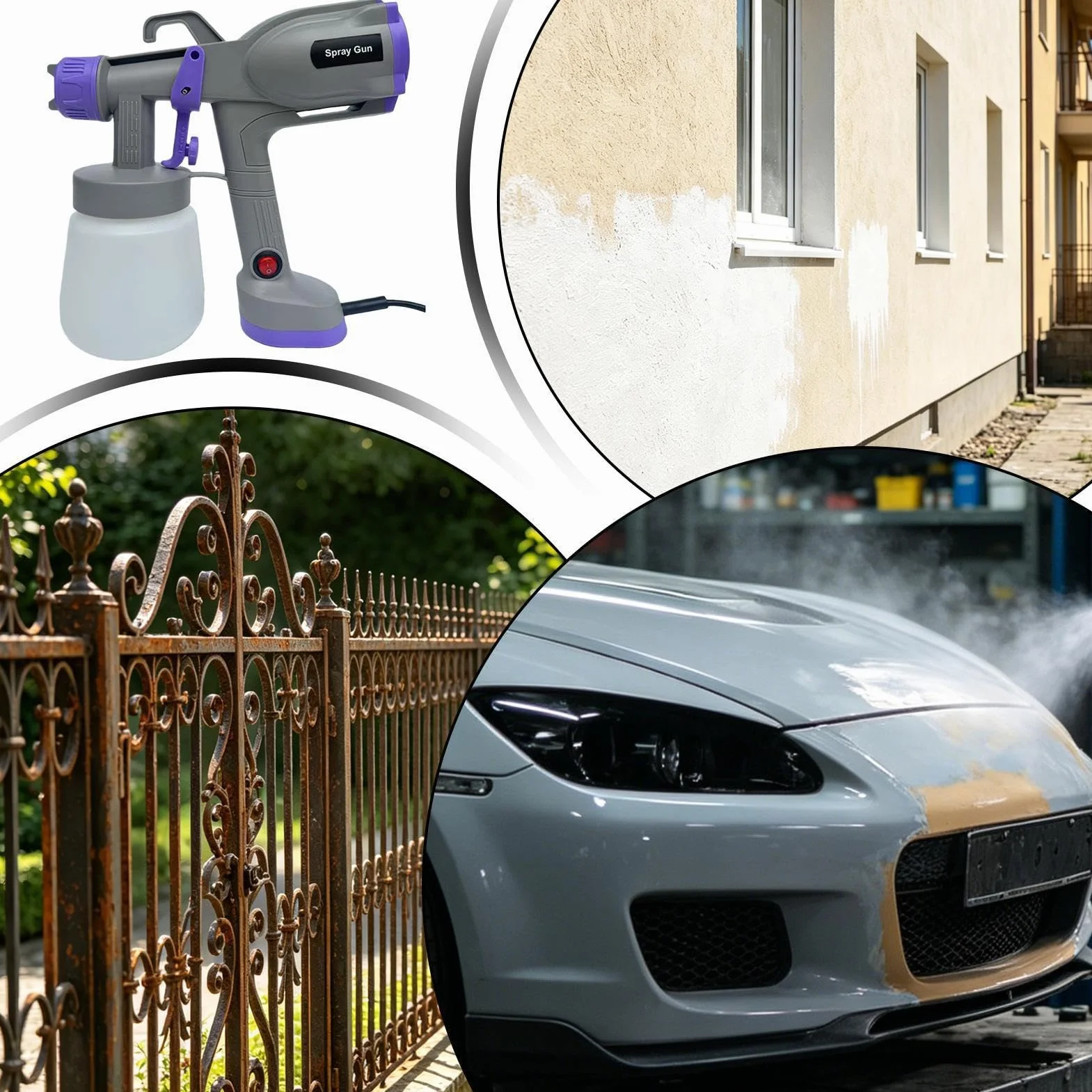 Elektryczny pistolet do malowania natryskowego Narzędzia remontowe sieciowe | Elektryczny pistolet malarski do wnętrz do mebli ogrodu renowacji sufitów ścian ogrodzeń