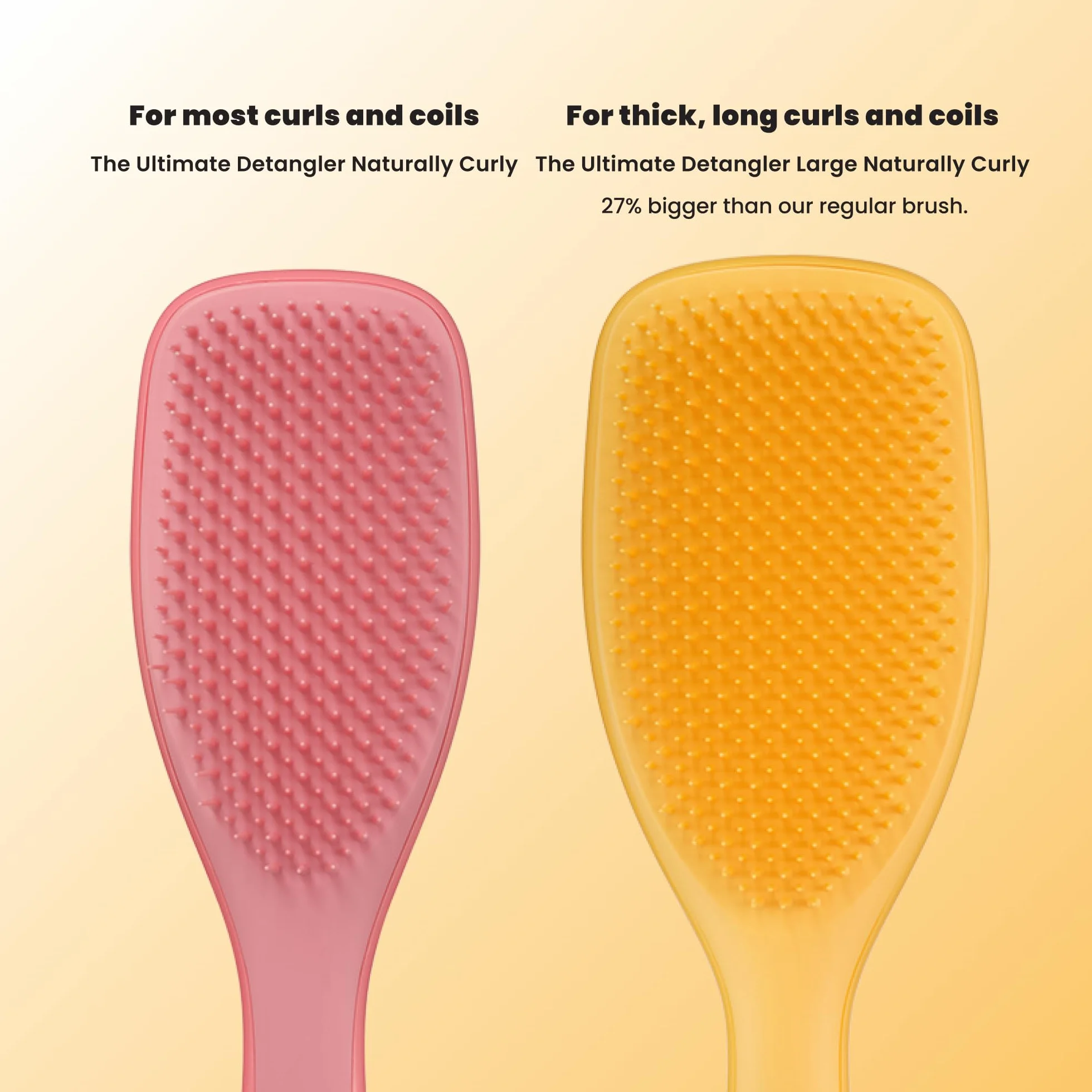 Tangle Teezer Duża szczotka do rozczesywania naturalnych loków Ultimate - do mniej kręconych loków i afro 3C-4C - Podwójna szczotka do rozczesywania - Żółty Narcyz