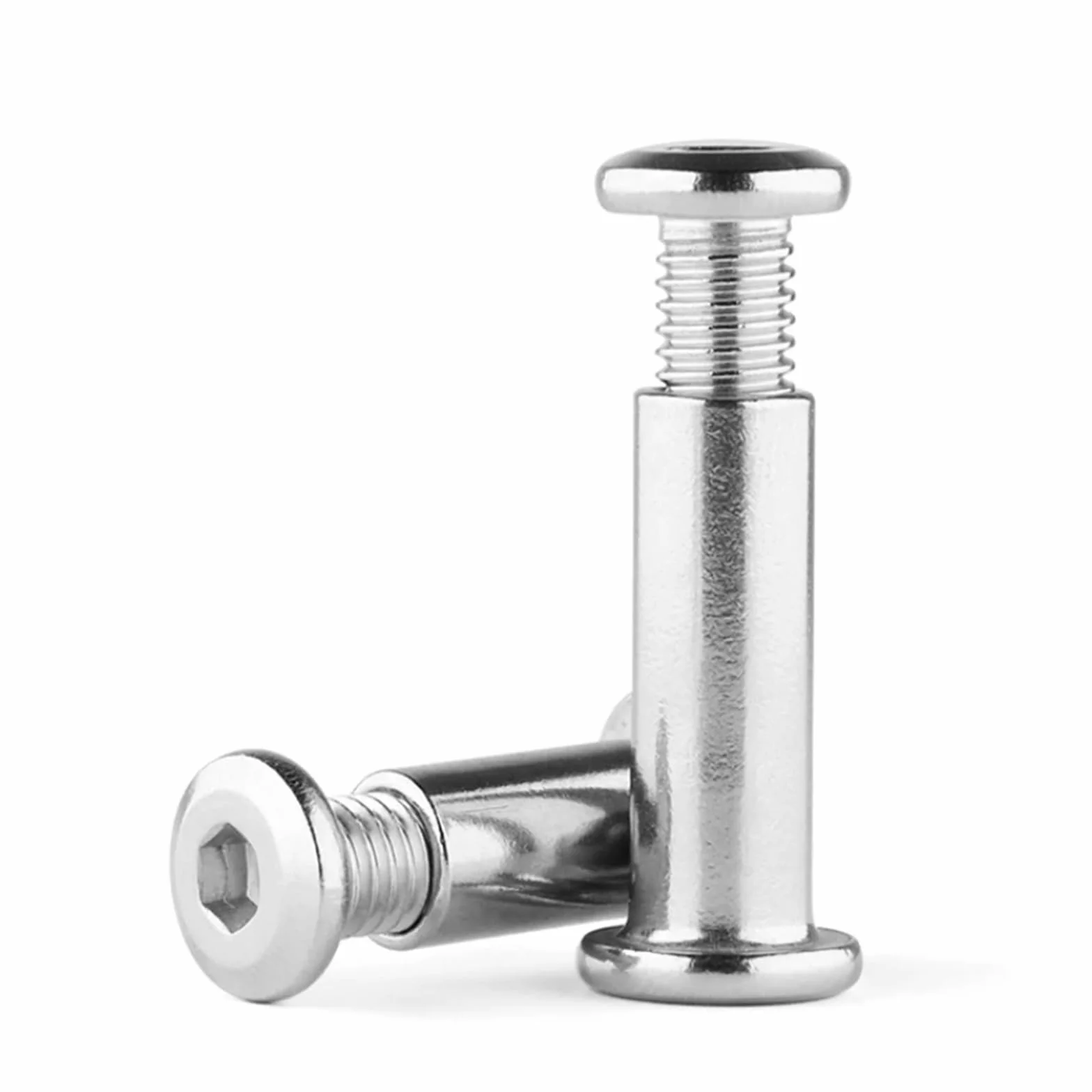 M4 304 Stainless Steel Flat Hex Hexagon Socket Head Furniture Rivet Connector Insert Joint Sleeve Cap Nut(15mm)