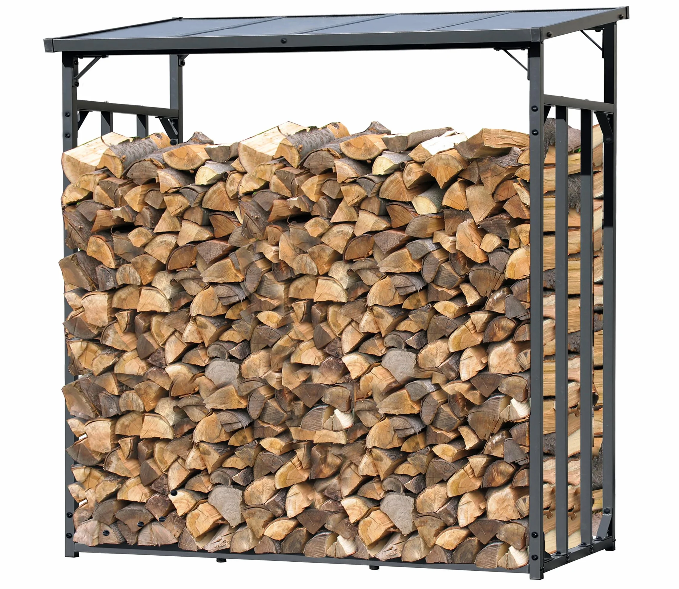 Metalowy regał na drewno kominkowe antracyt XXL 185 x 70 x 185 cm 2,3 m³