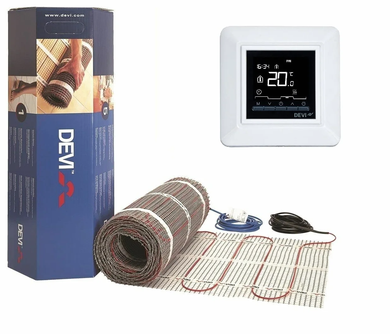 DEVI Danfoss Devimat zestaw cienkich łóżek z ogrzewaniem podłogowym Devireg Opti DSVF150 (3,0 m2 450 W)