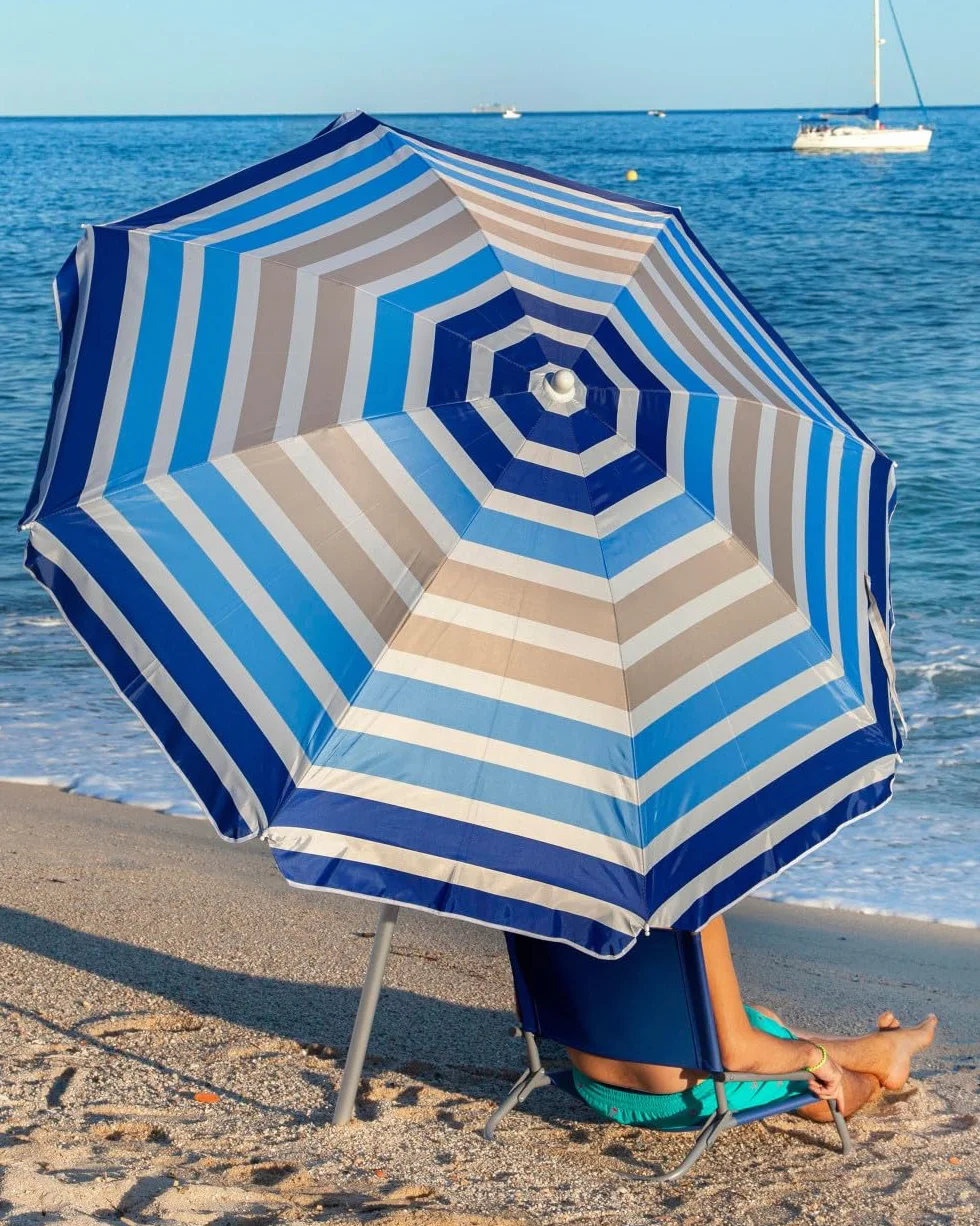 SUN & SURF Parasol plażowy 200 cm UPF 50+ UV Royal Blue 180 CM