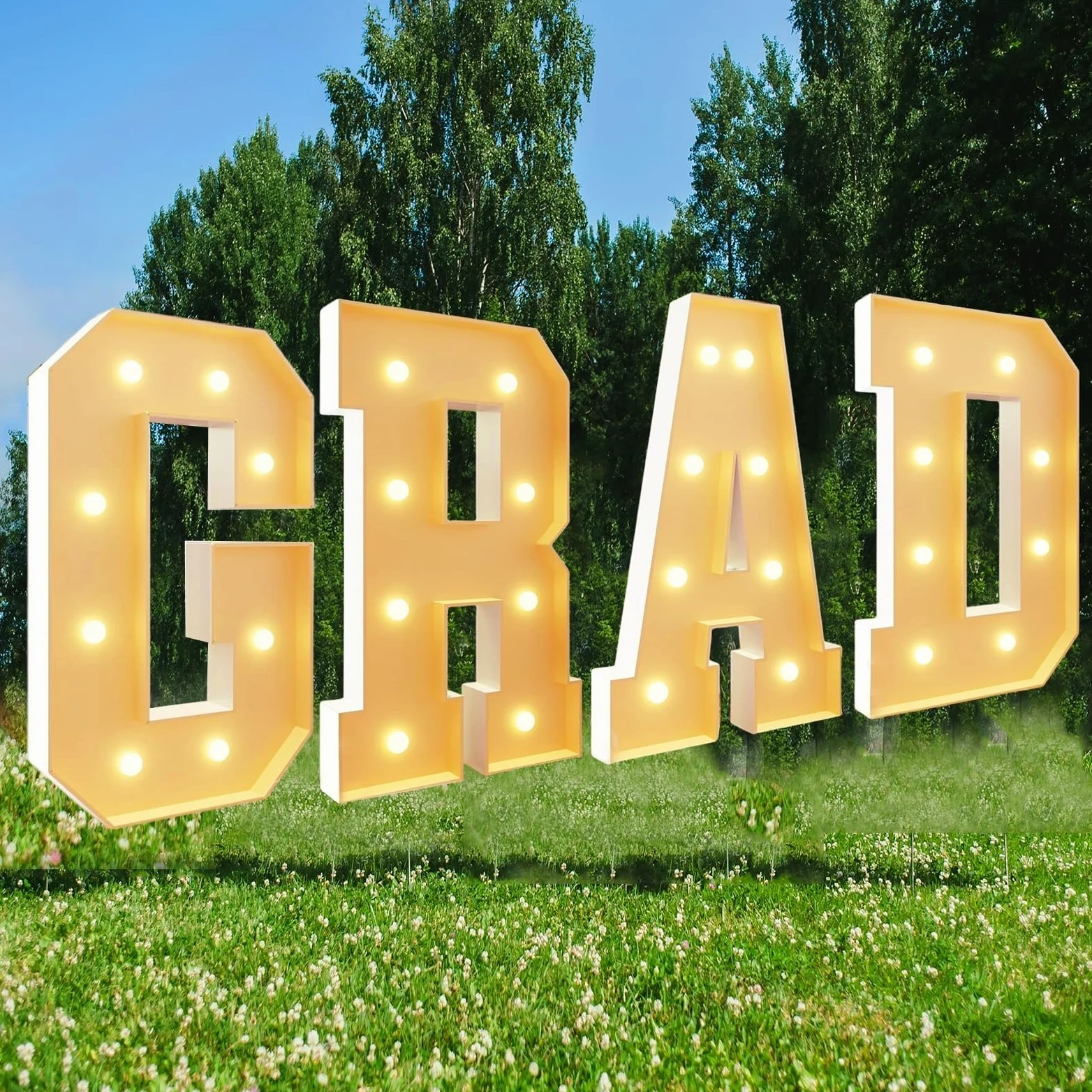 Grad 2025 Namiot podświetlany litery znak ukończenia szkoły dekoracje artykuły na przyjęcia szkolne wewnątrz na zewnątrz dekoracyjne(70cm/2.3FT)