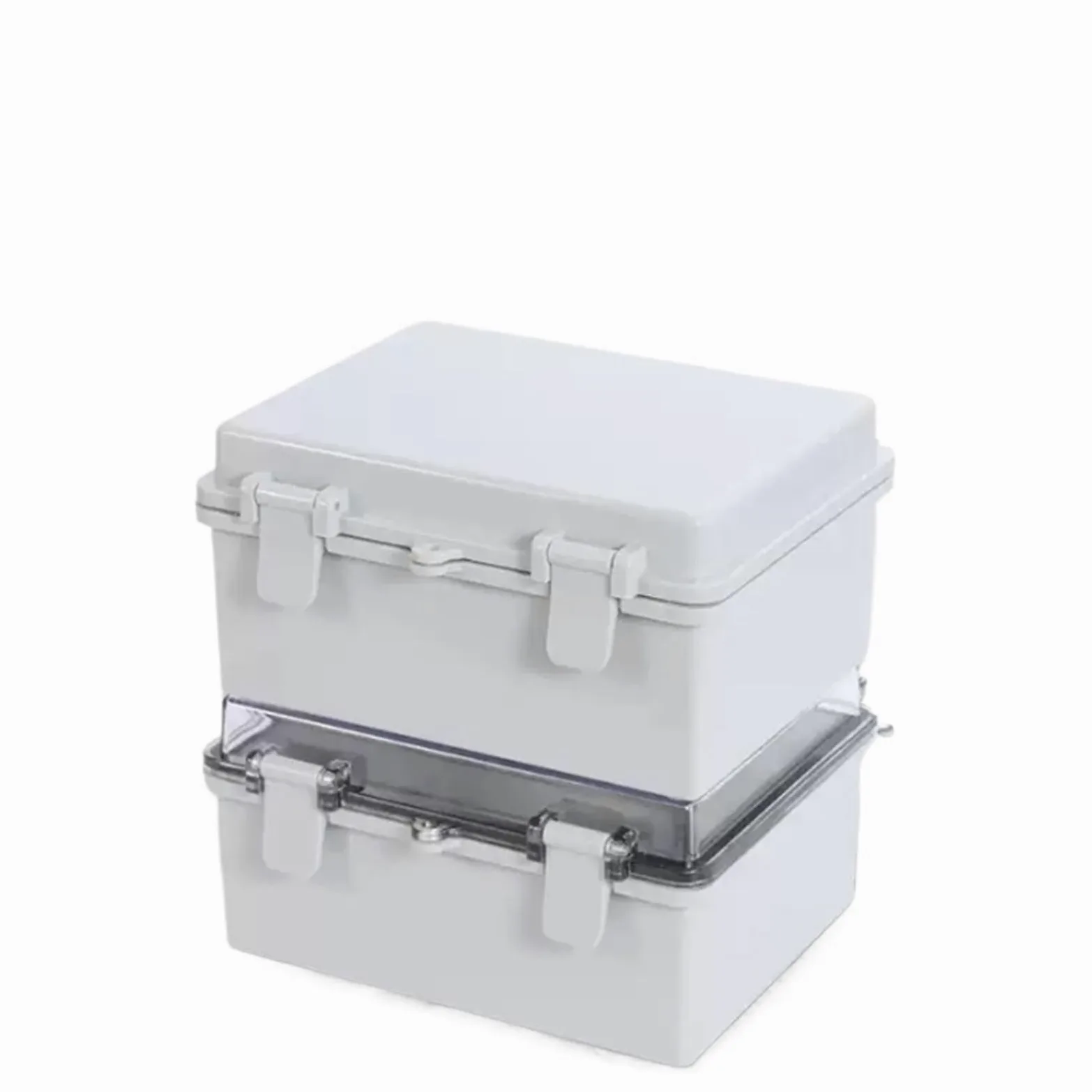IP66 Abs Pc Hinged Plastikowa obudowa wodoodporna elektryczna skrzynka przyłączeniowa wodoodporna zewnętrzna plastikowa skrzynka rozdzielcza (166 x 93 x 65 mm, szara)