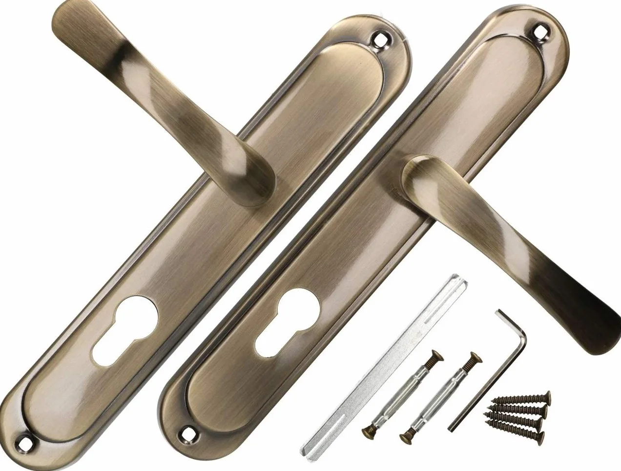 KOTARBAU Klamka 90 mm PZ klamka do drzwi Patin okucie drzwiowe Klamka do drzwi Zestaw klamek Długi szyld Zestaw klamek do drzwi wewnętrznych Drzwi Zewnętrzne Uchwyt Okucie bramy