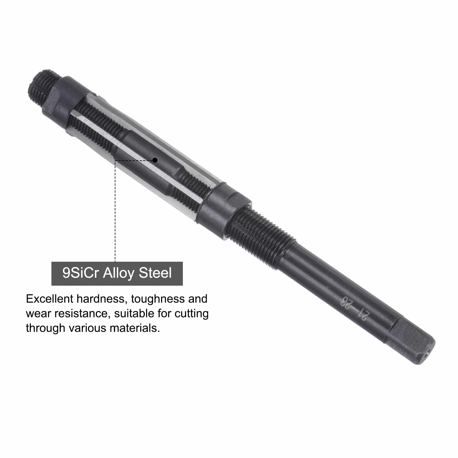 QUARKZMAN 2 szt. Zestaw rozwiertaków ręcznych 21 mm-23 mm 23-26 mm regulowany H8, rozwiertaki metryczne wiertło do otworów z metalu do drewna, 6 fletów prostych
